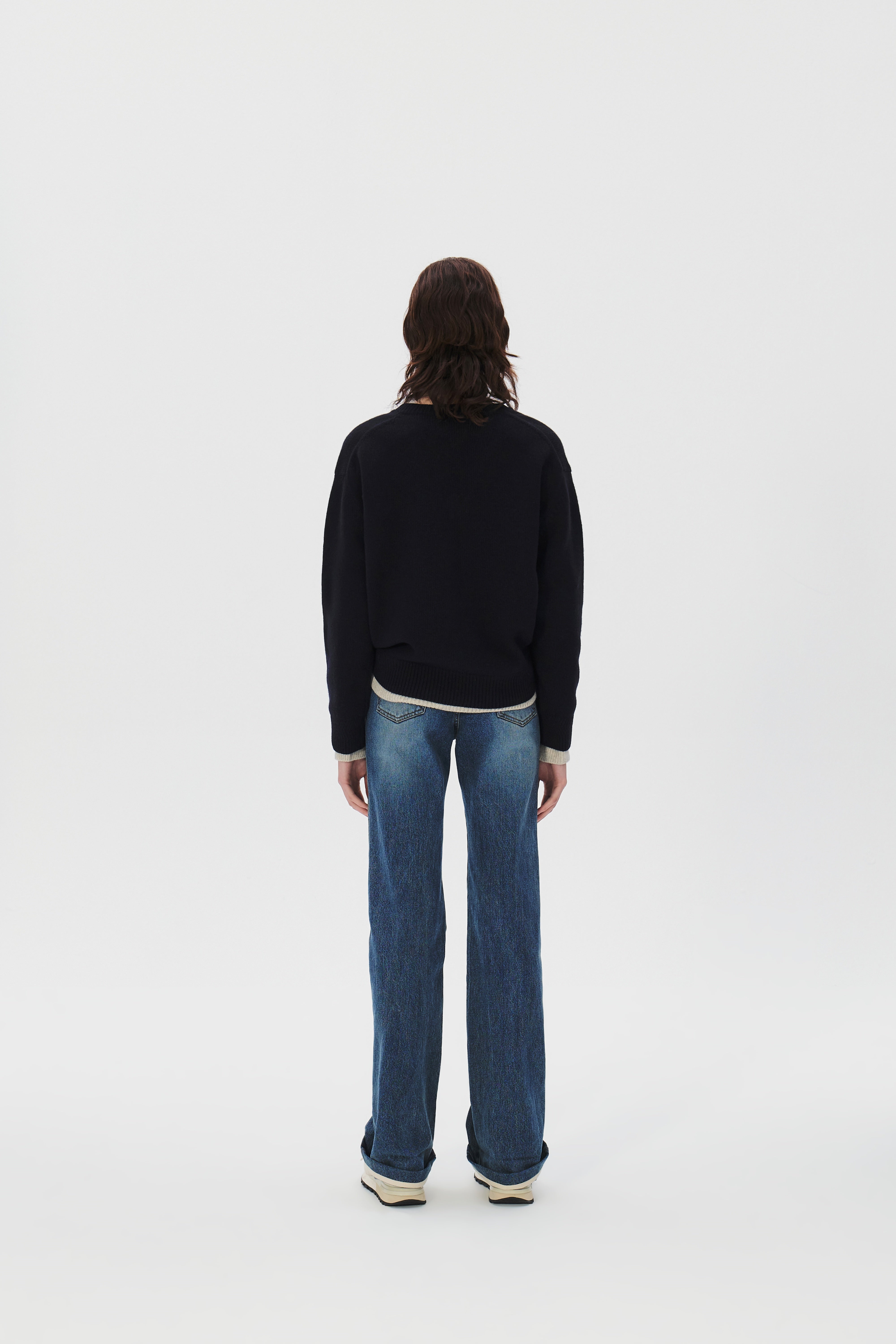 V-neck Superfine Merino Wool Sweater