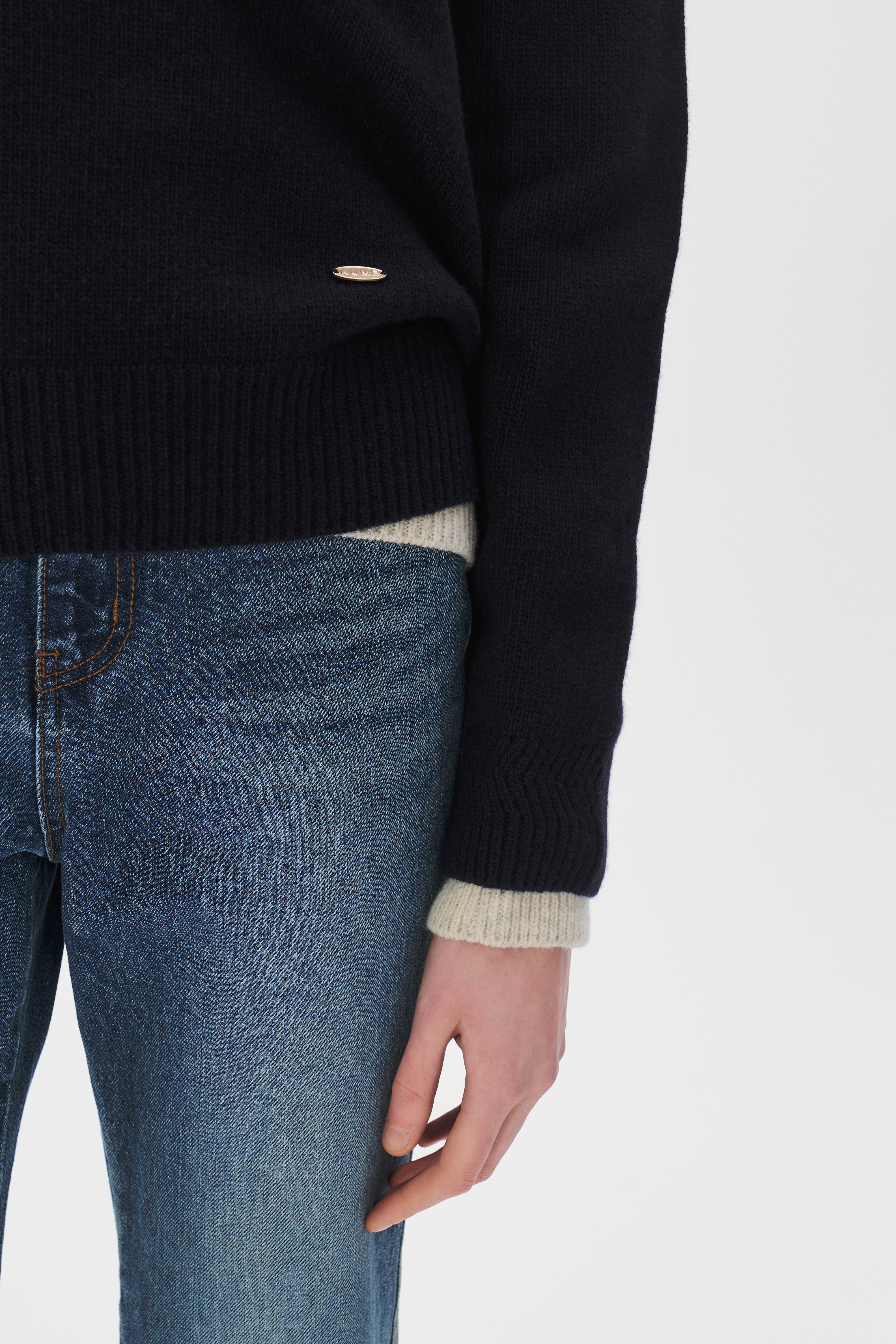 V-neck Superfine Merino Wool Sweater