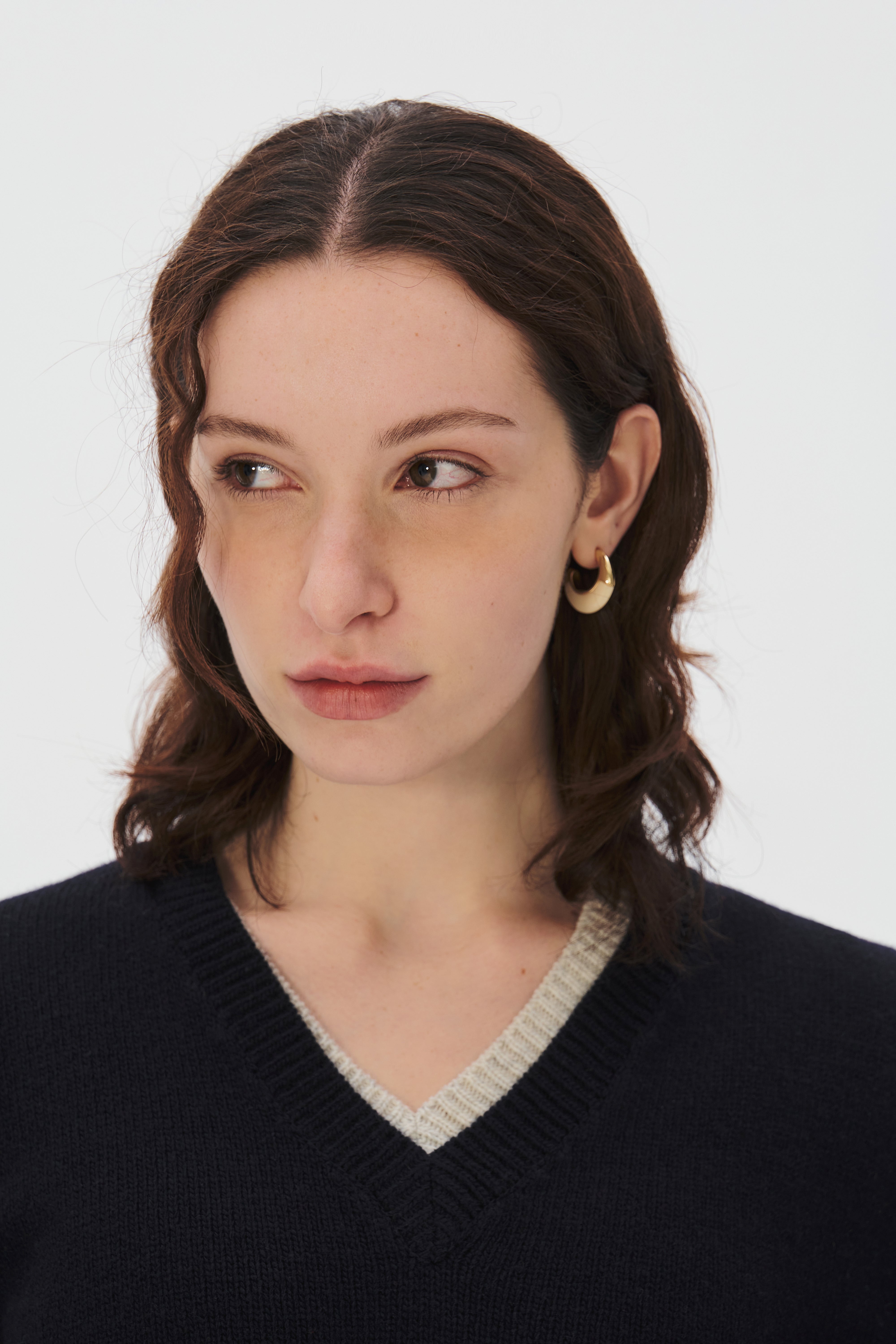 V-neck Superfine Merino Wool Sweater