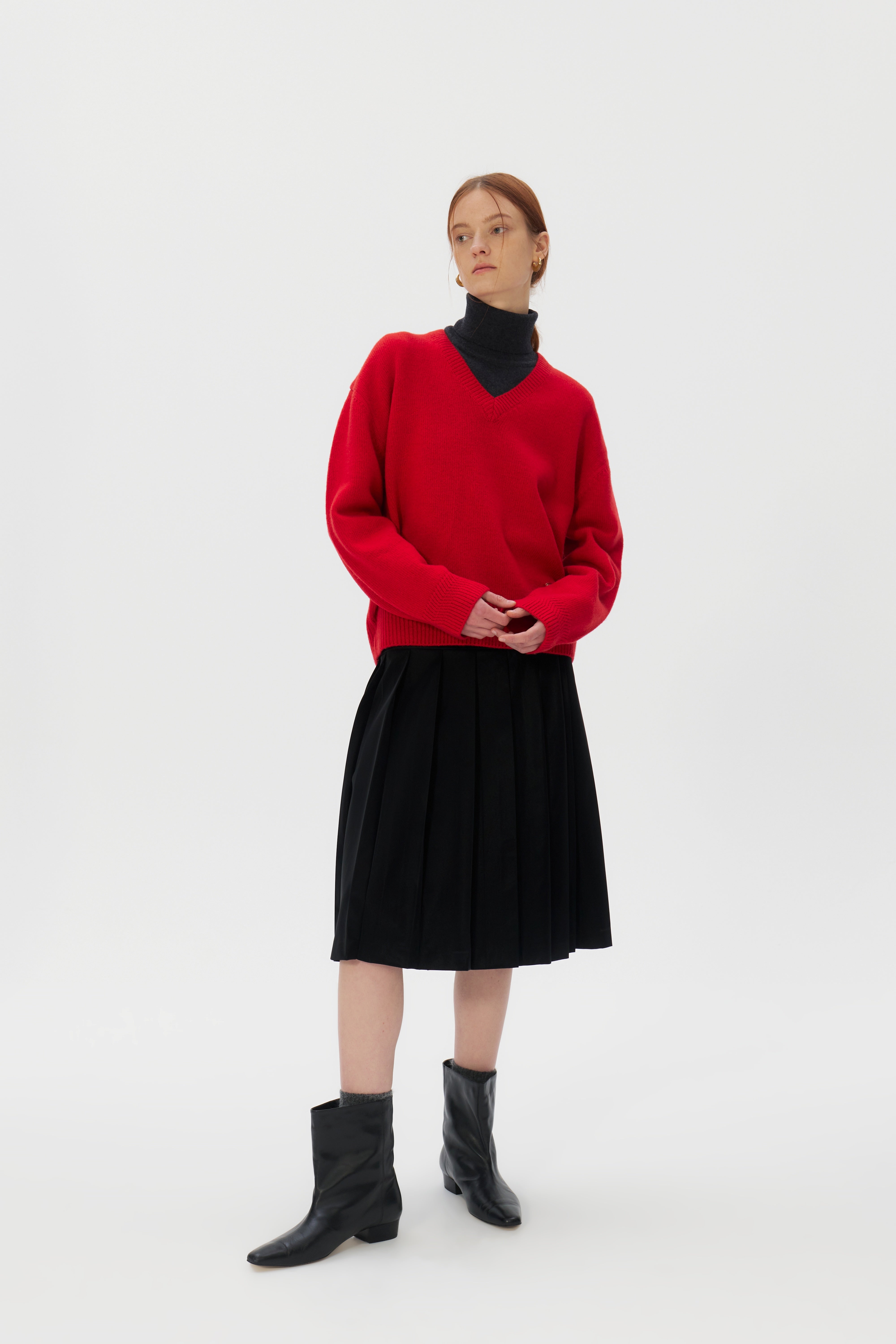 V-neck Superfine Merino Wool Sweater