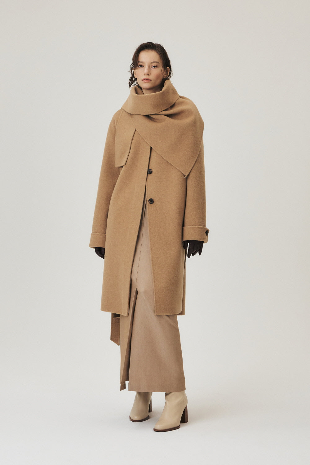 Handmade Cashmere Blend Muffler Coat