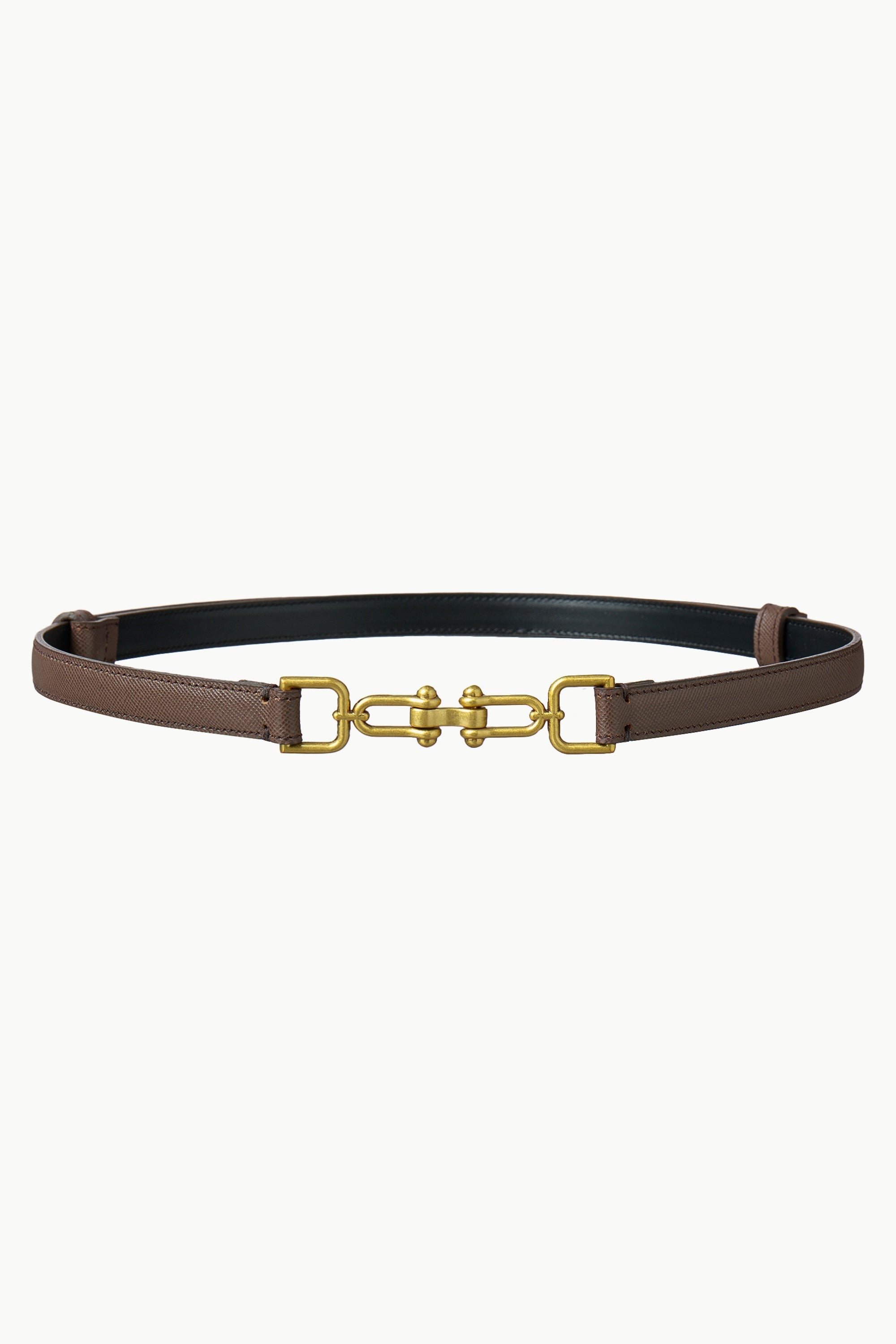 Adjustable Gold Clasp Leather Belt