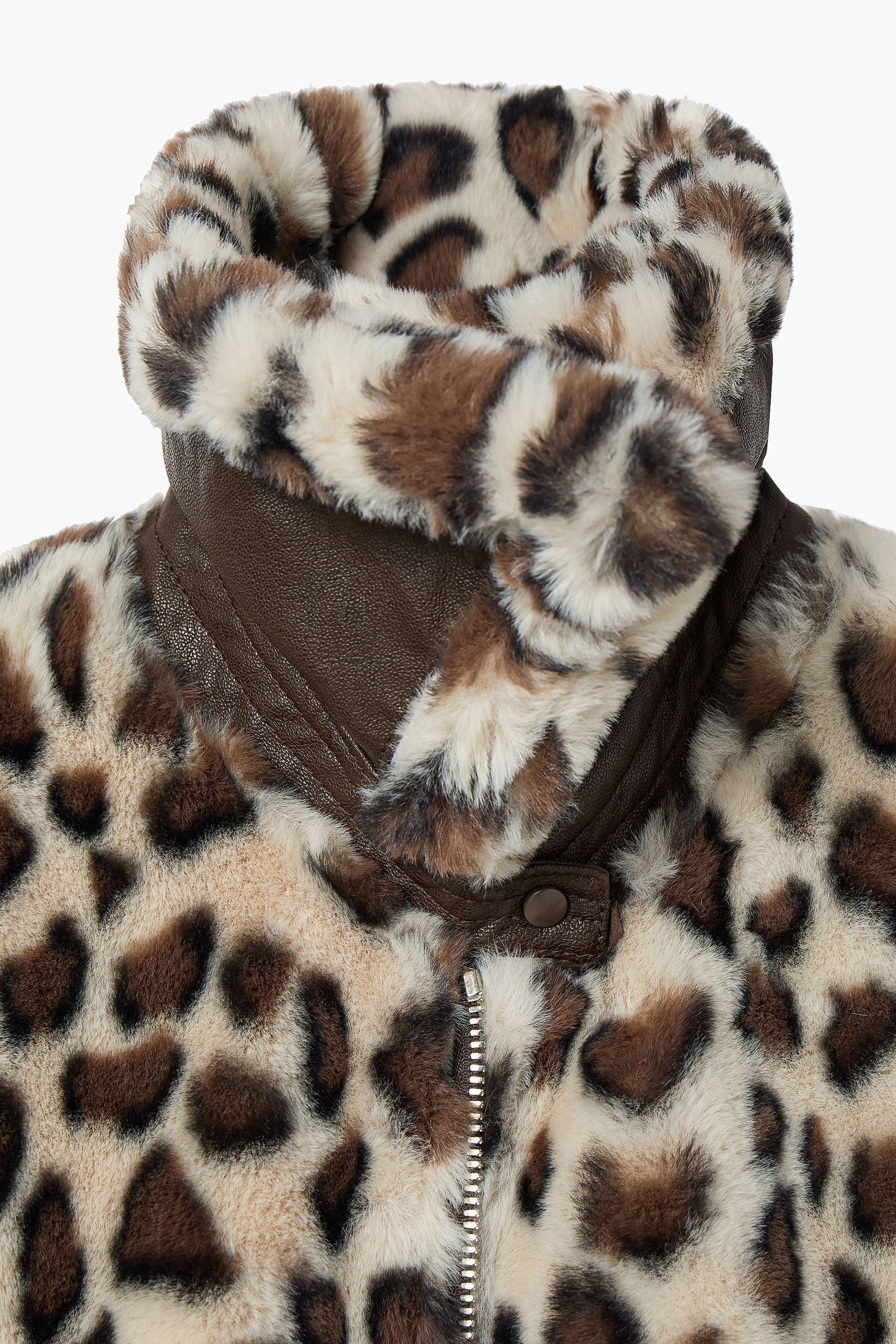 Eco-friendly Leopard Fur Jacket