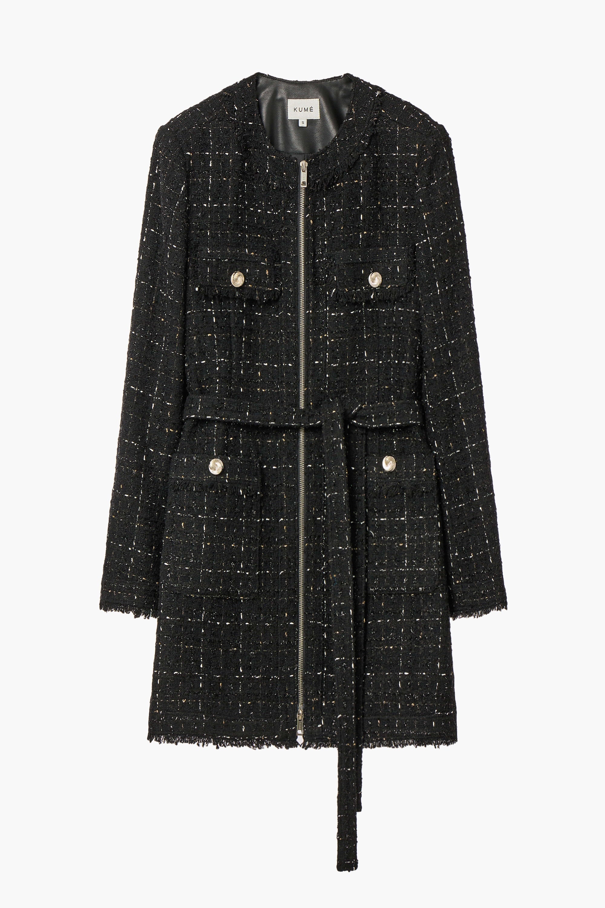 Tweed Zip-up Dress and Jacket