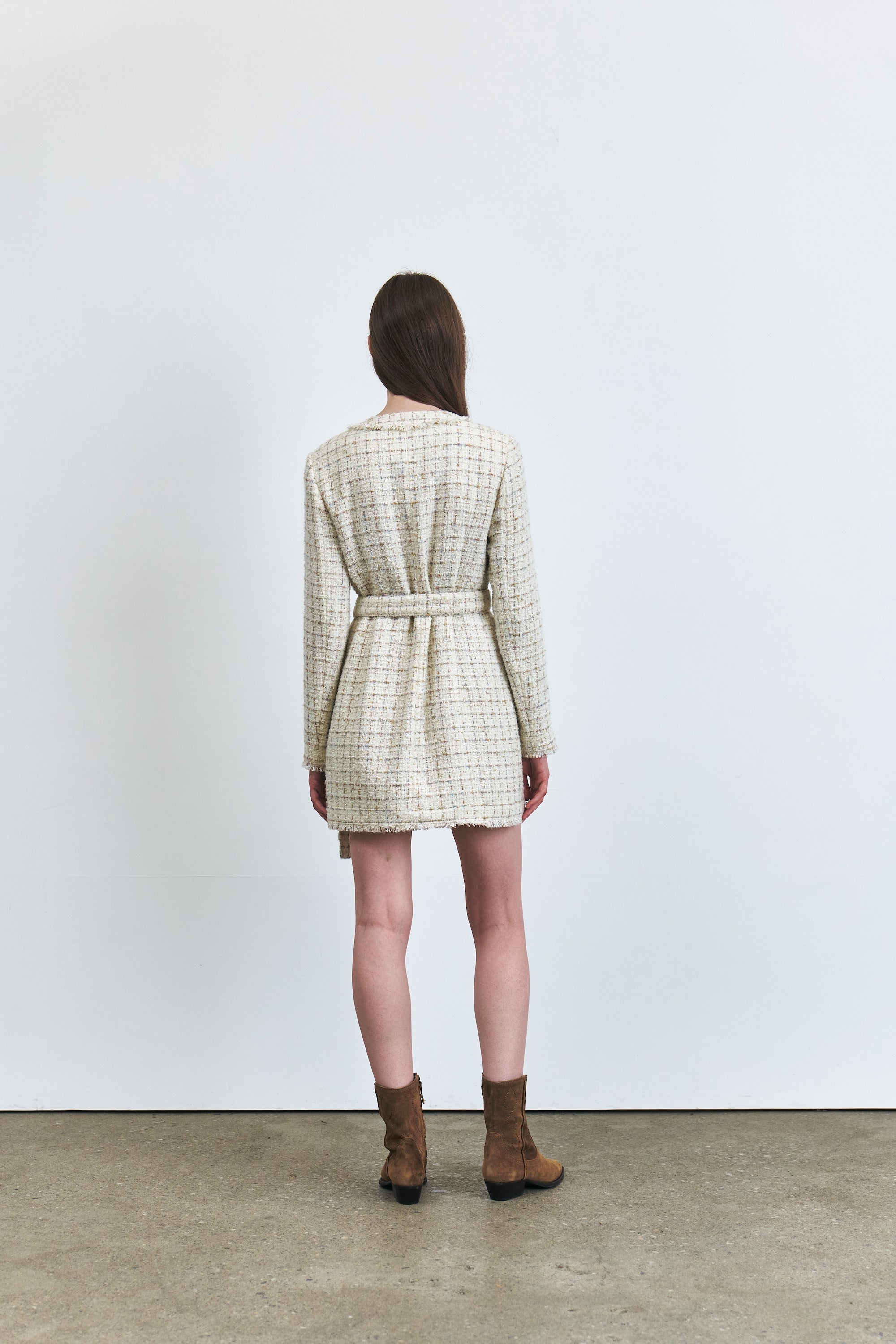 Tweed Zip-up Dress and Jacket