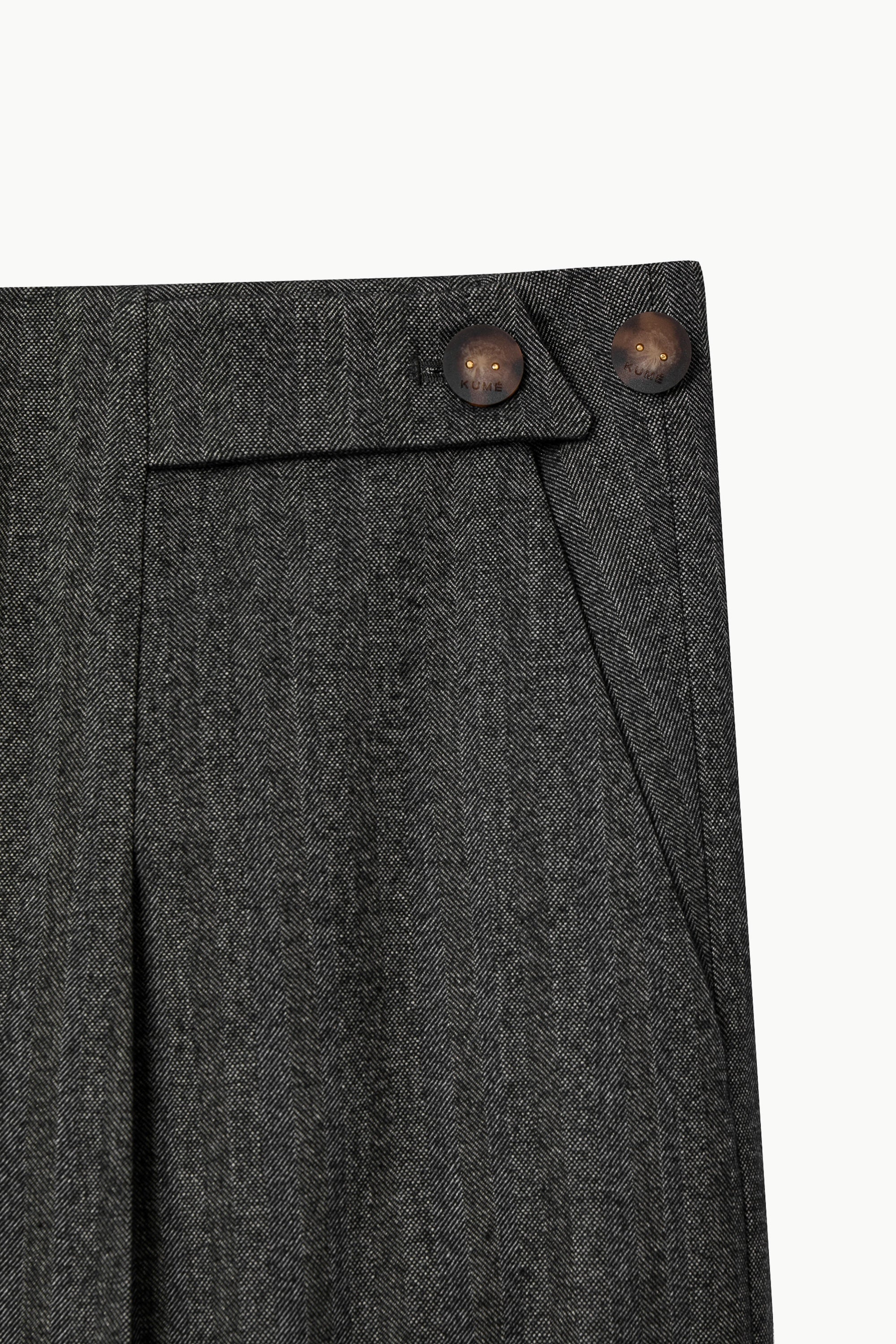 Wide Wool Turn-up Pants