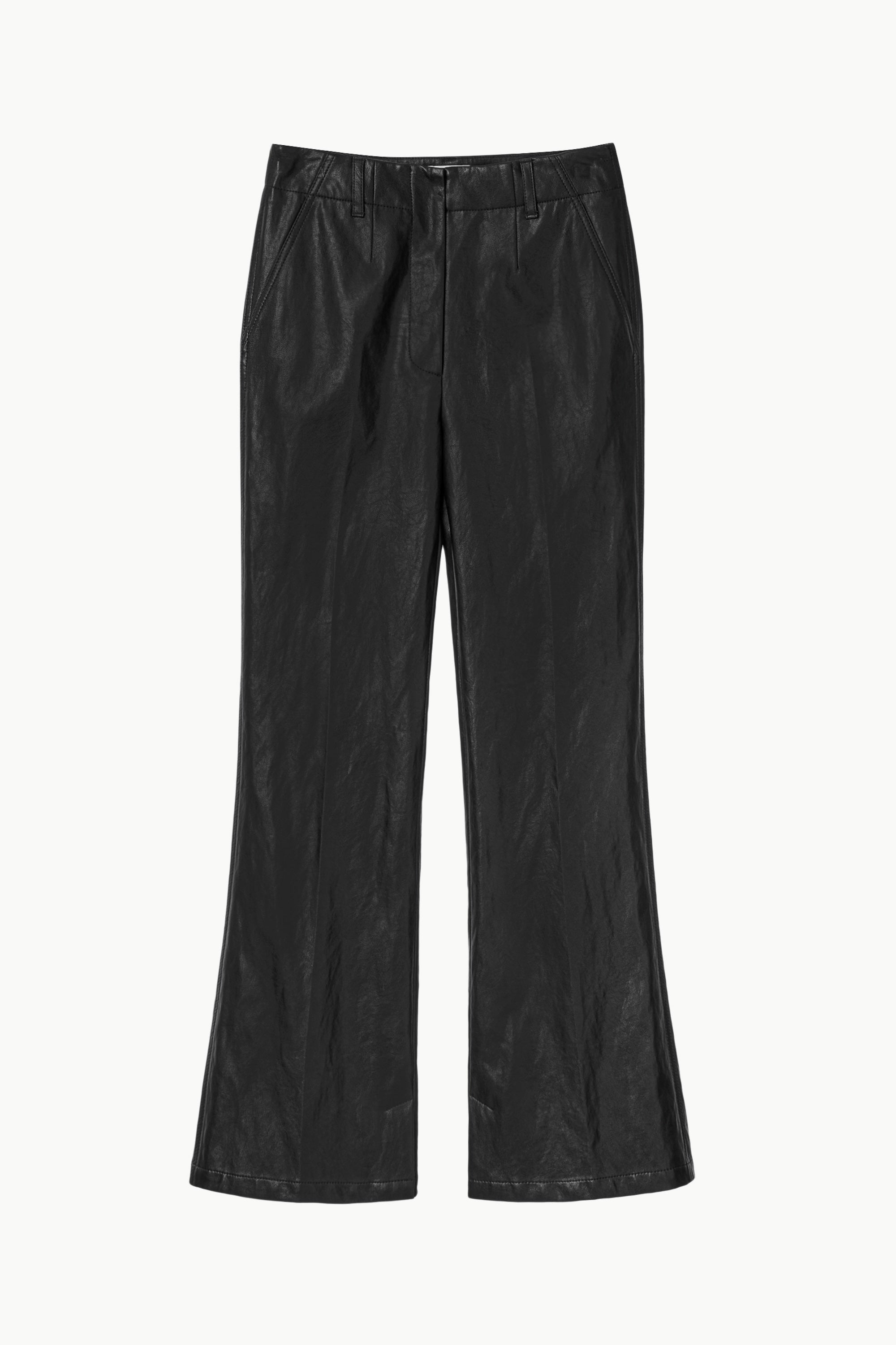 Pintucked Bootcut Slit Pants