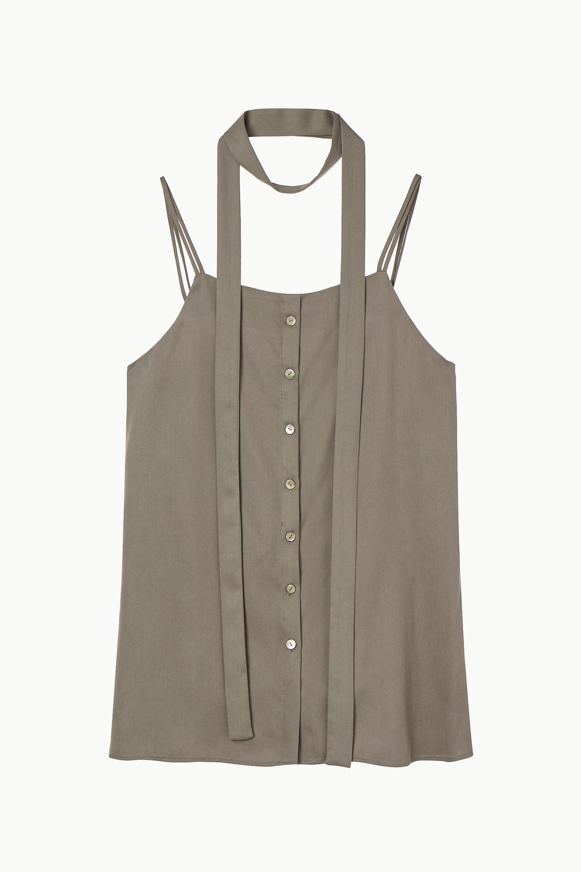 Tencel Twill Sleeveless Scarf Top