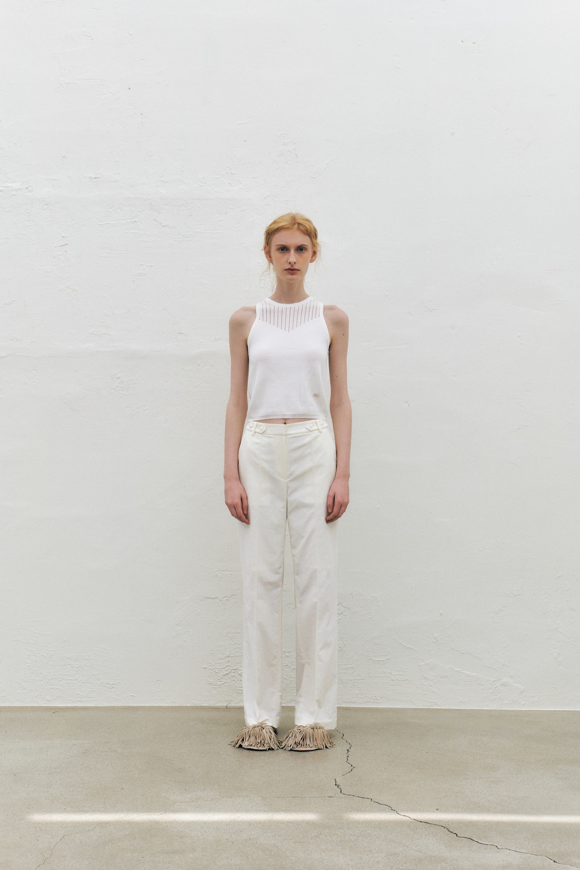 Relaxed Nylon Pintucked Pants