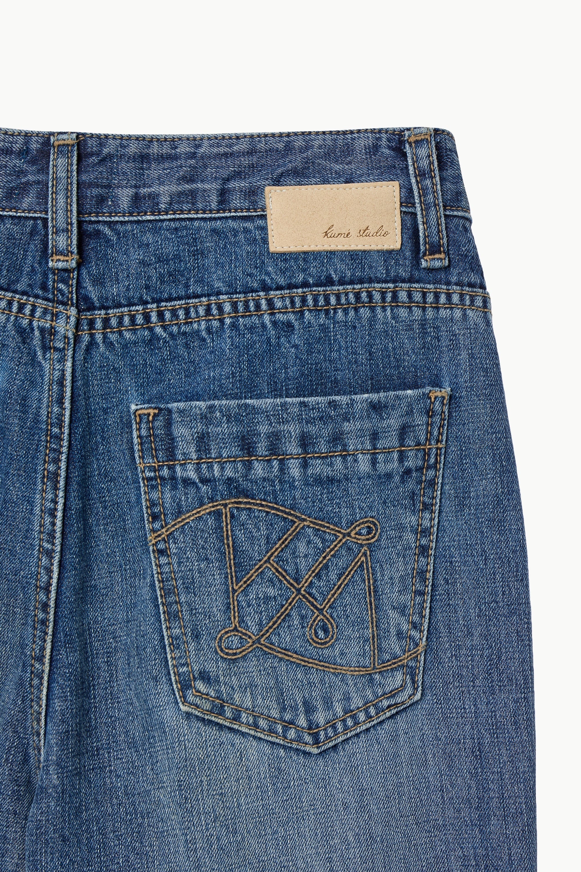 Washed Bootcut Denim Pants