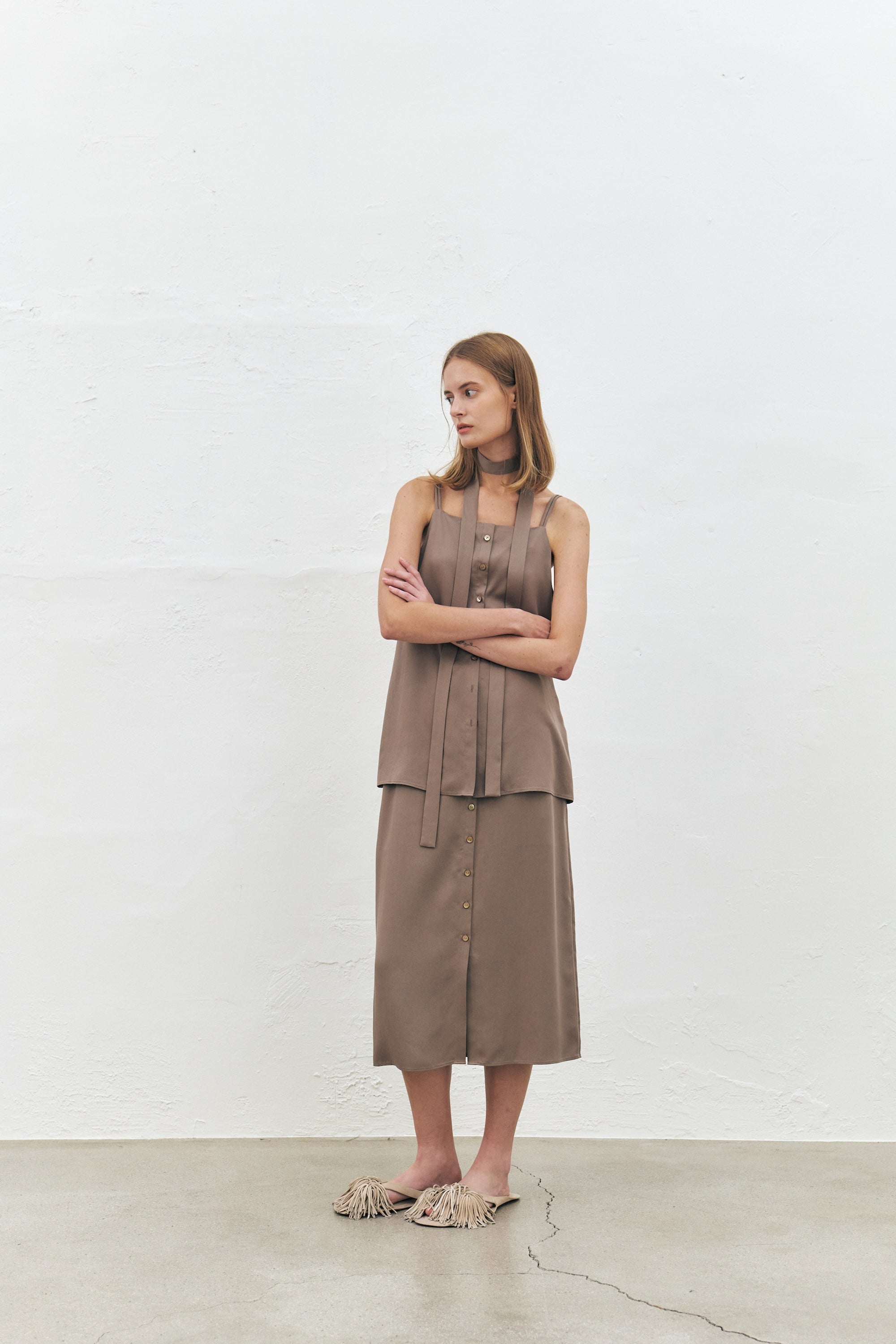 Tencel Twill Banded Skirt