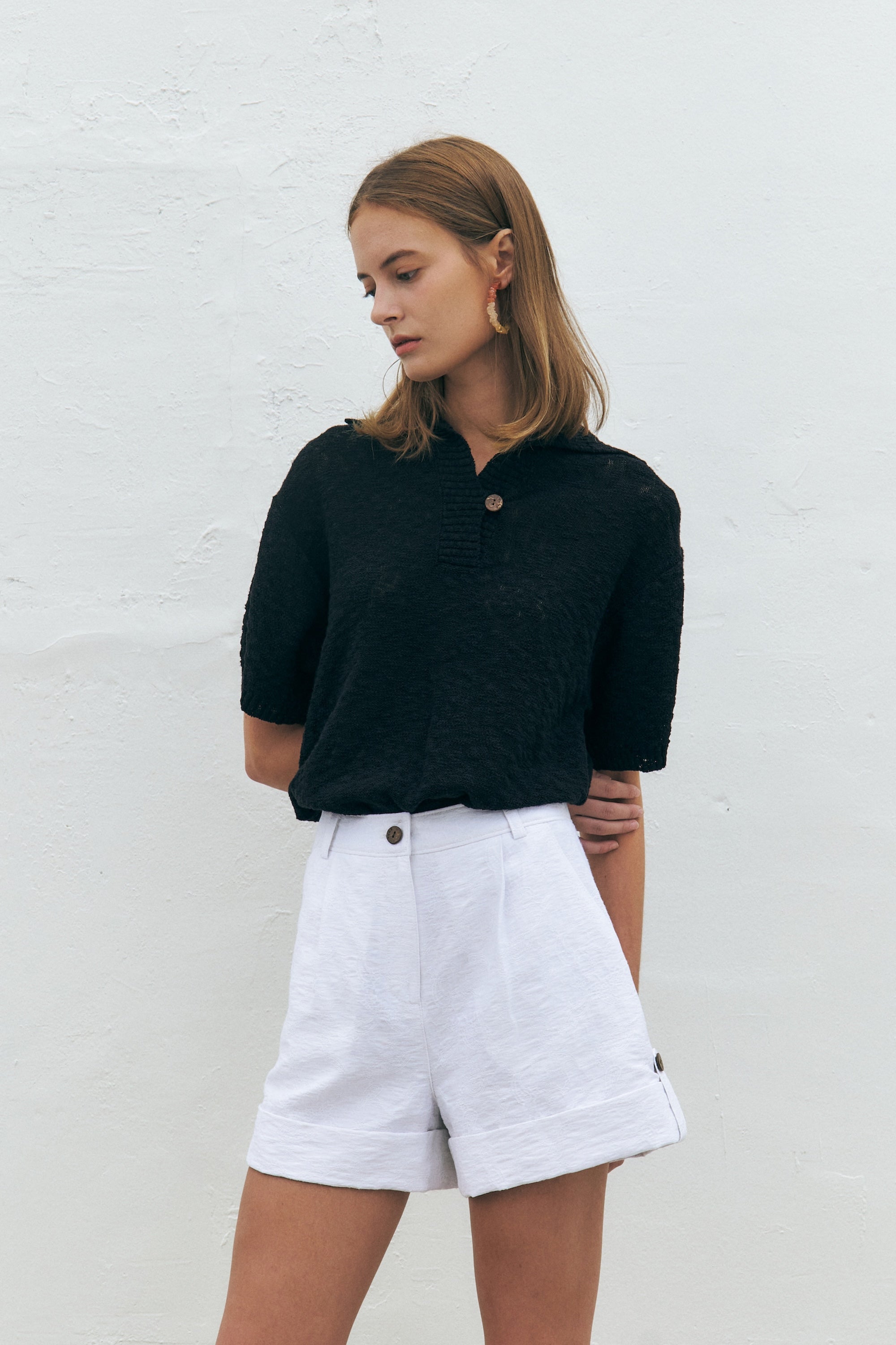 Slub Cotton Blend Sweater