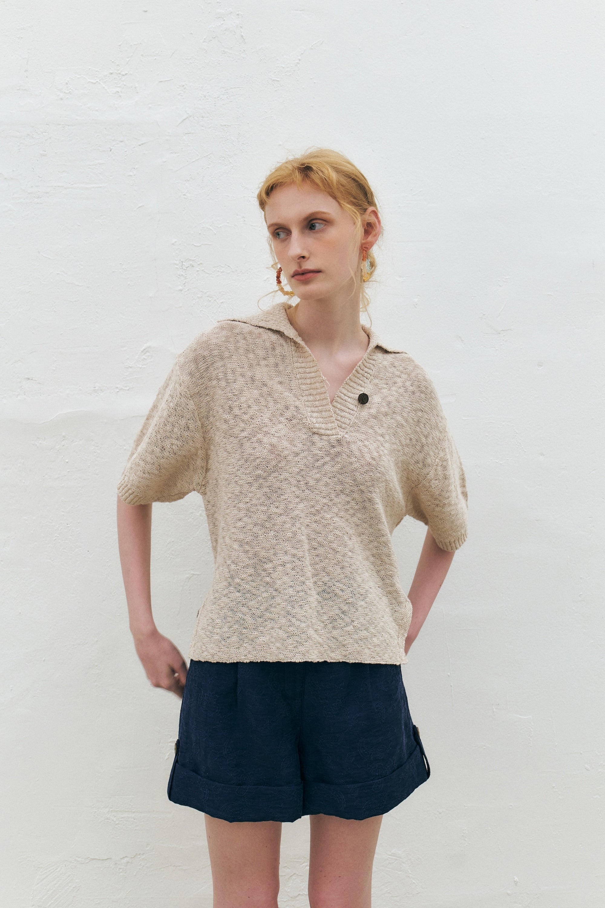 Slub Cotton Blend Sweater