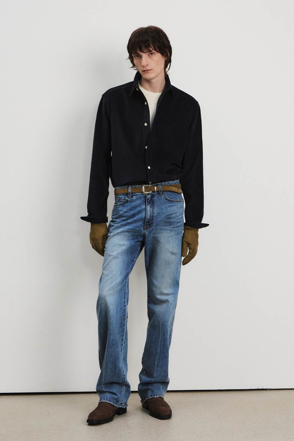 kume ペイズリー Men's Corduroy Regular Fit Shirt