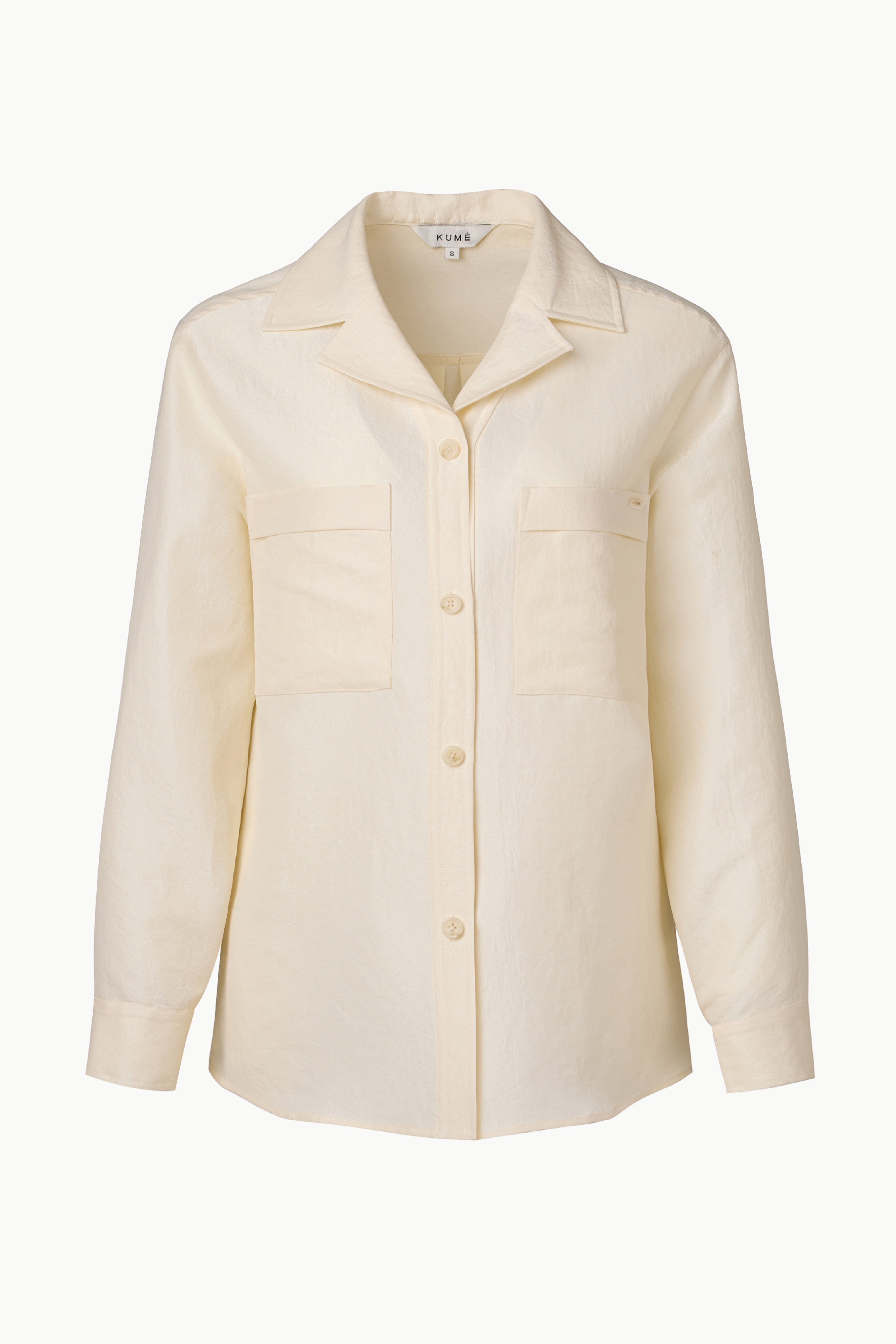 Relaxed Crinkled Open Collar blouse