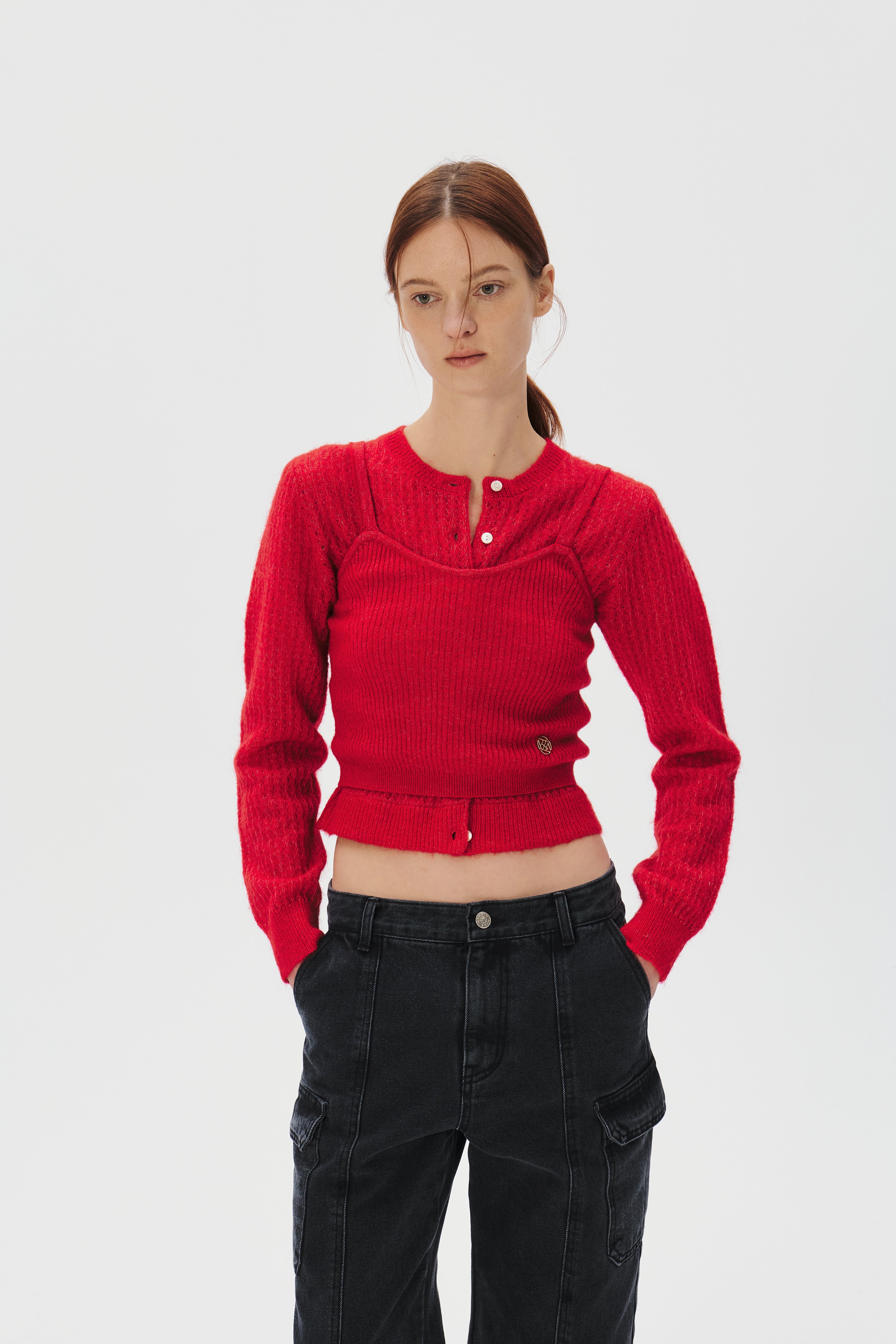 Mohair Cardigan Camisol Set
