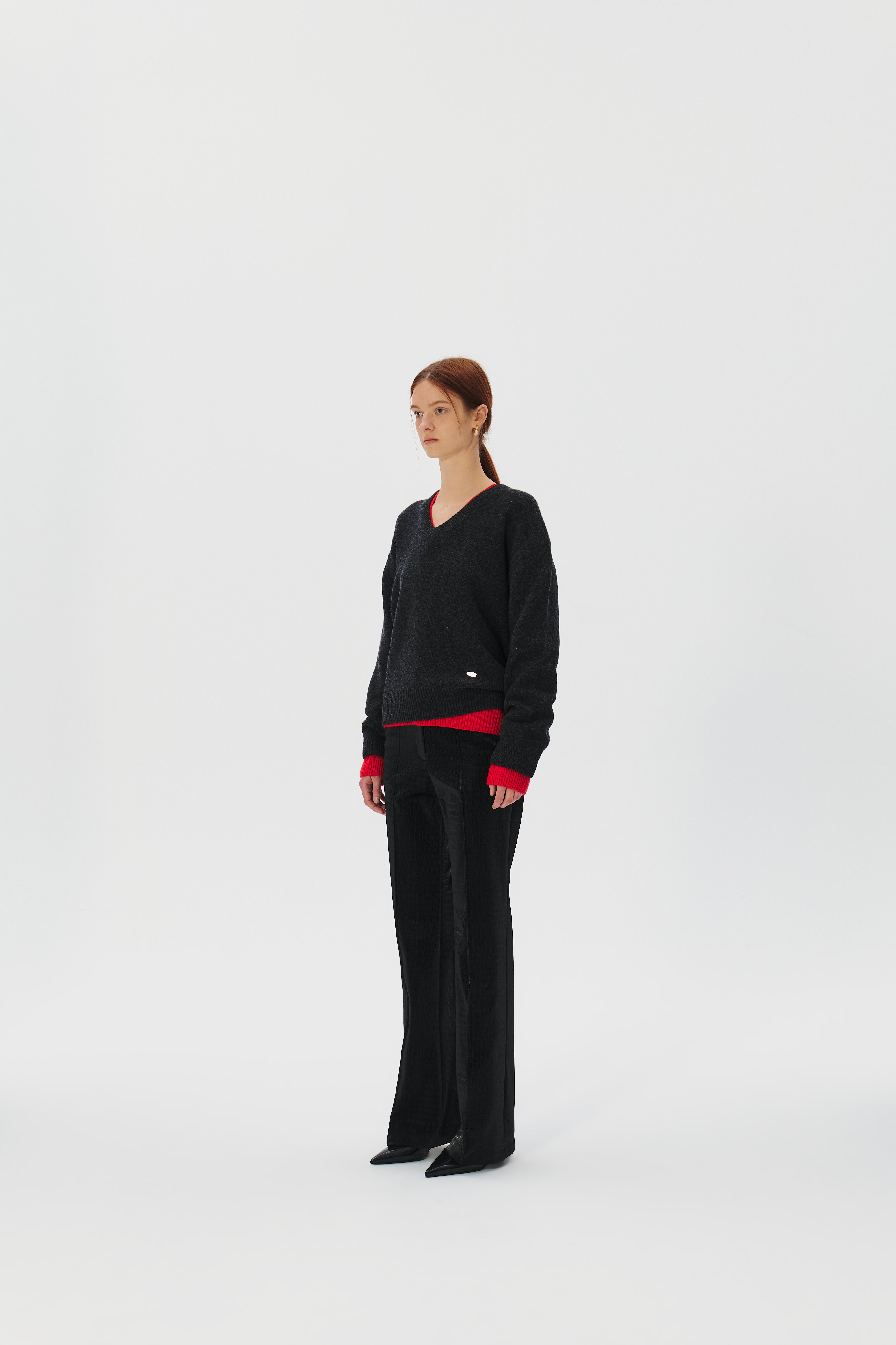 V-neck Superfine Merino Wool Sweater