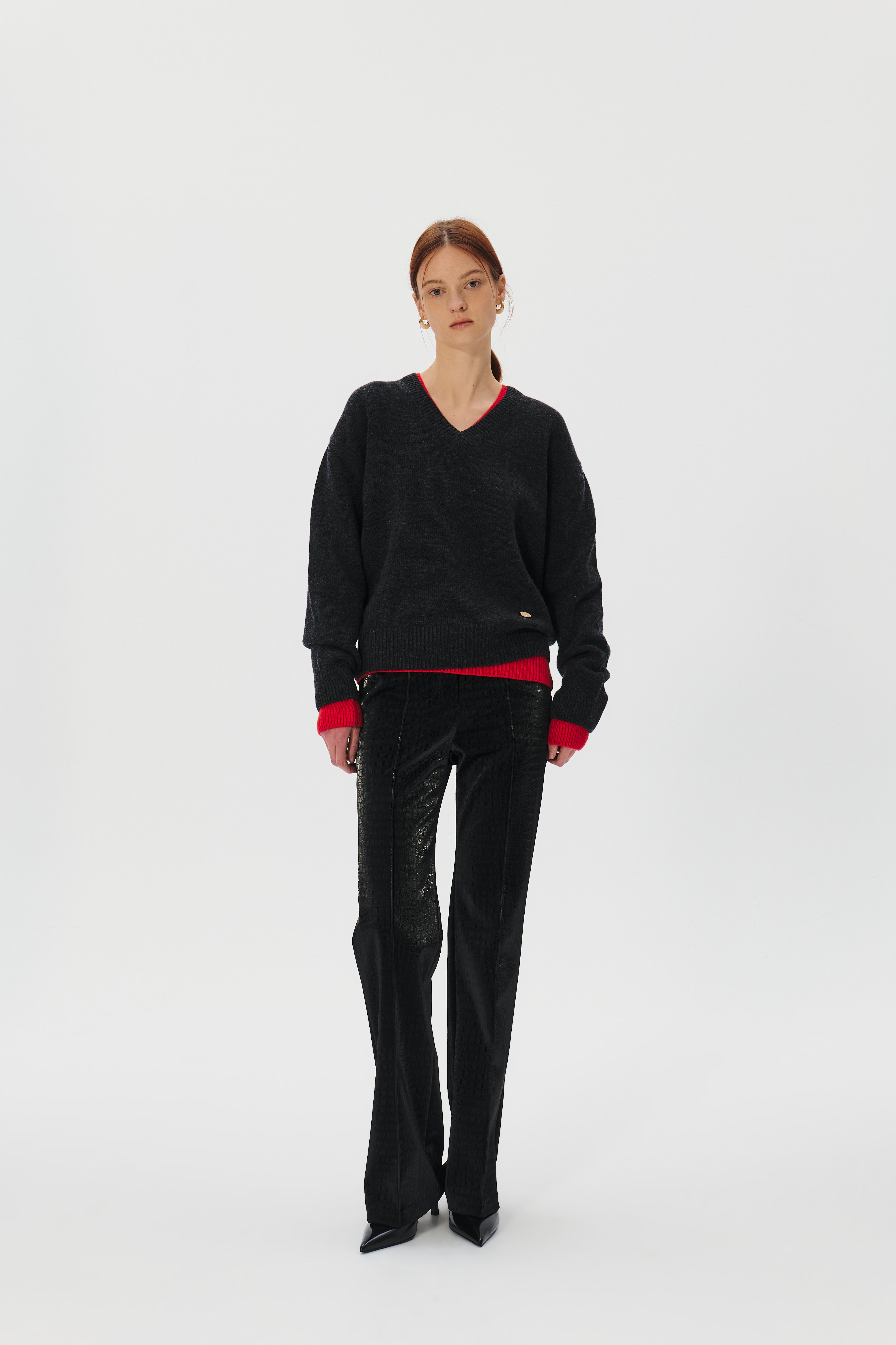 V-neck Superfine Merino Wool Sweater