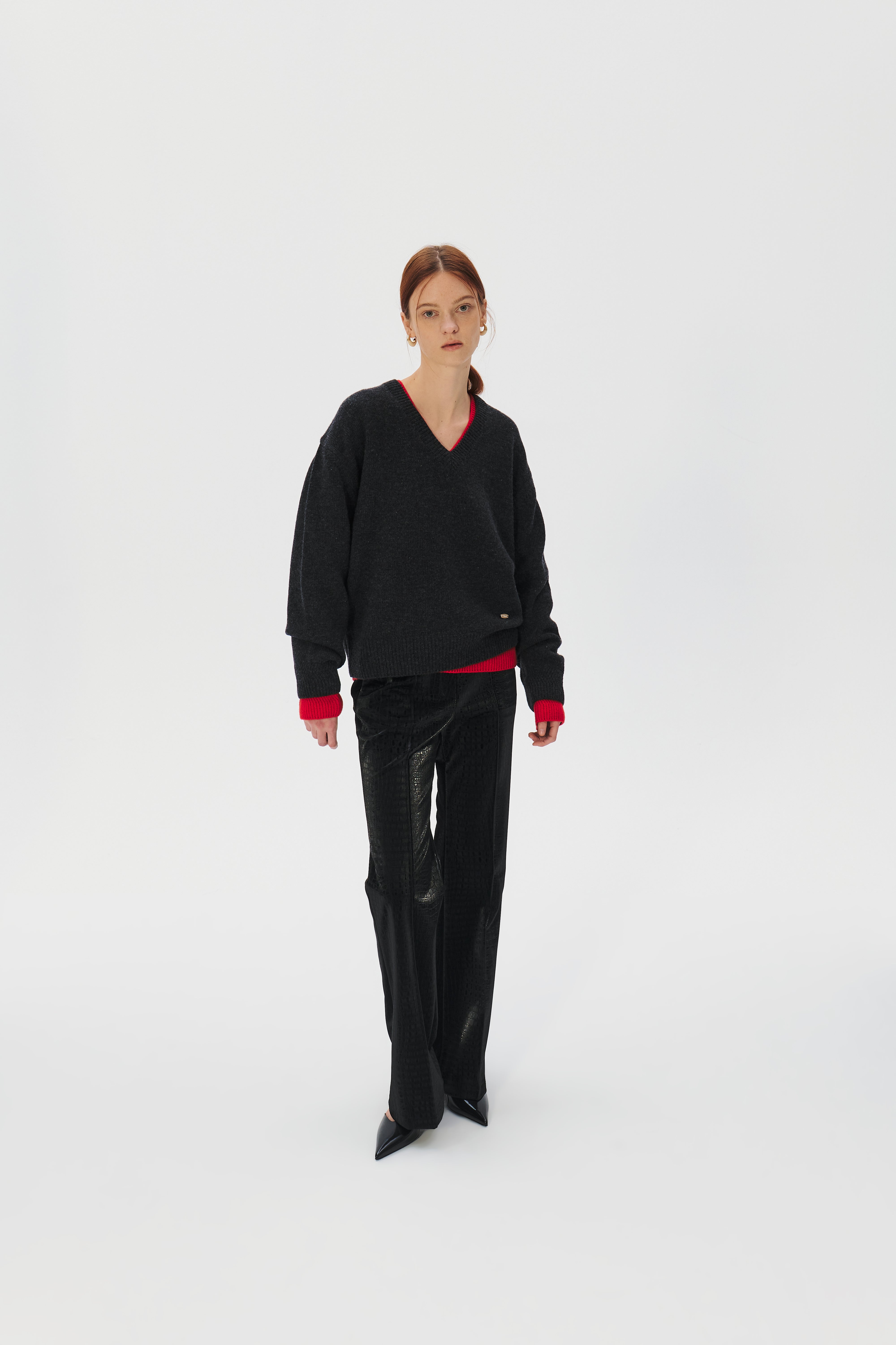 V-neck Superfine Merino Wool Sweater