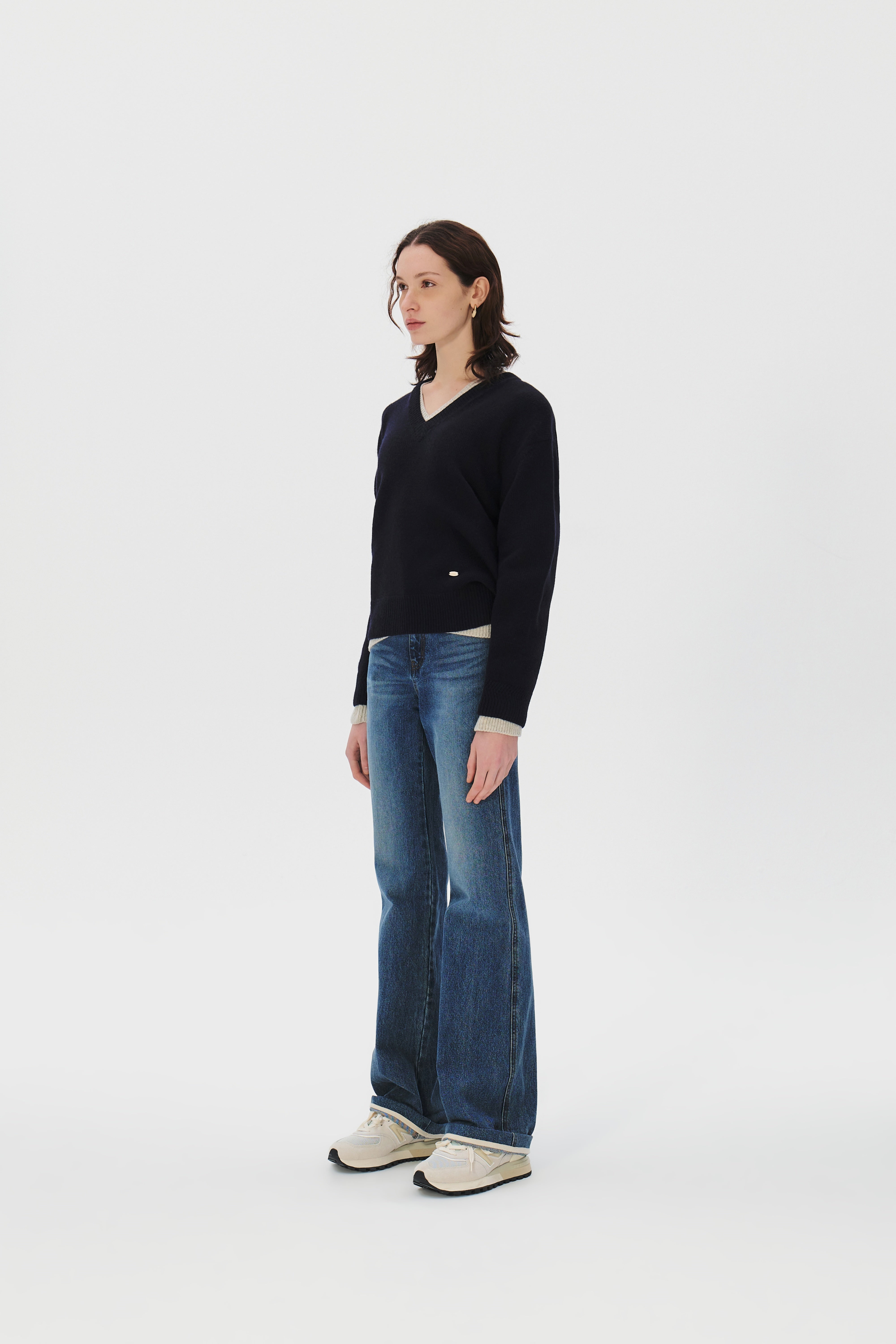 V-neck Superfine Merino Wool Sweater