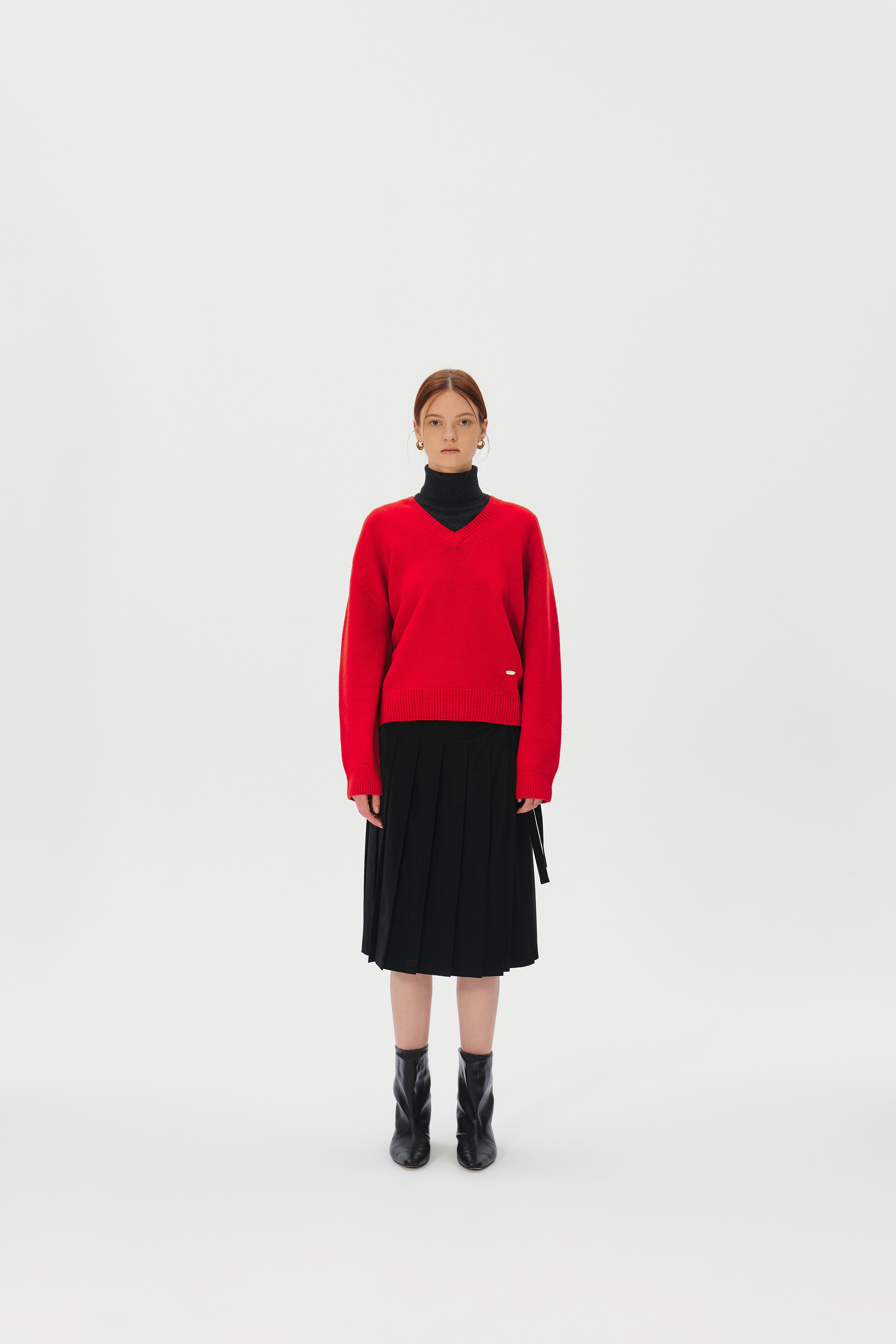 V-neck Superfine Merino Wool Sweater