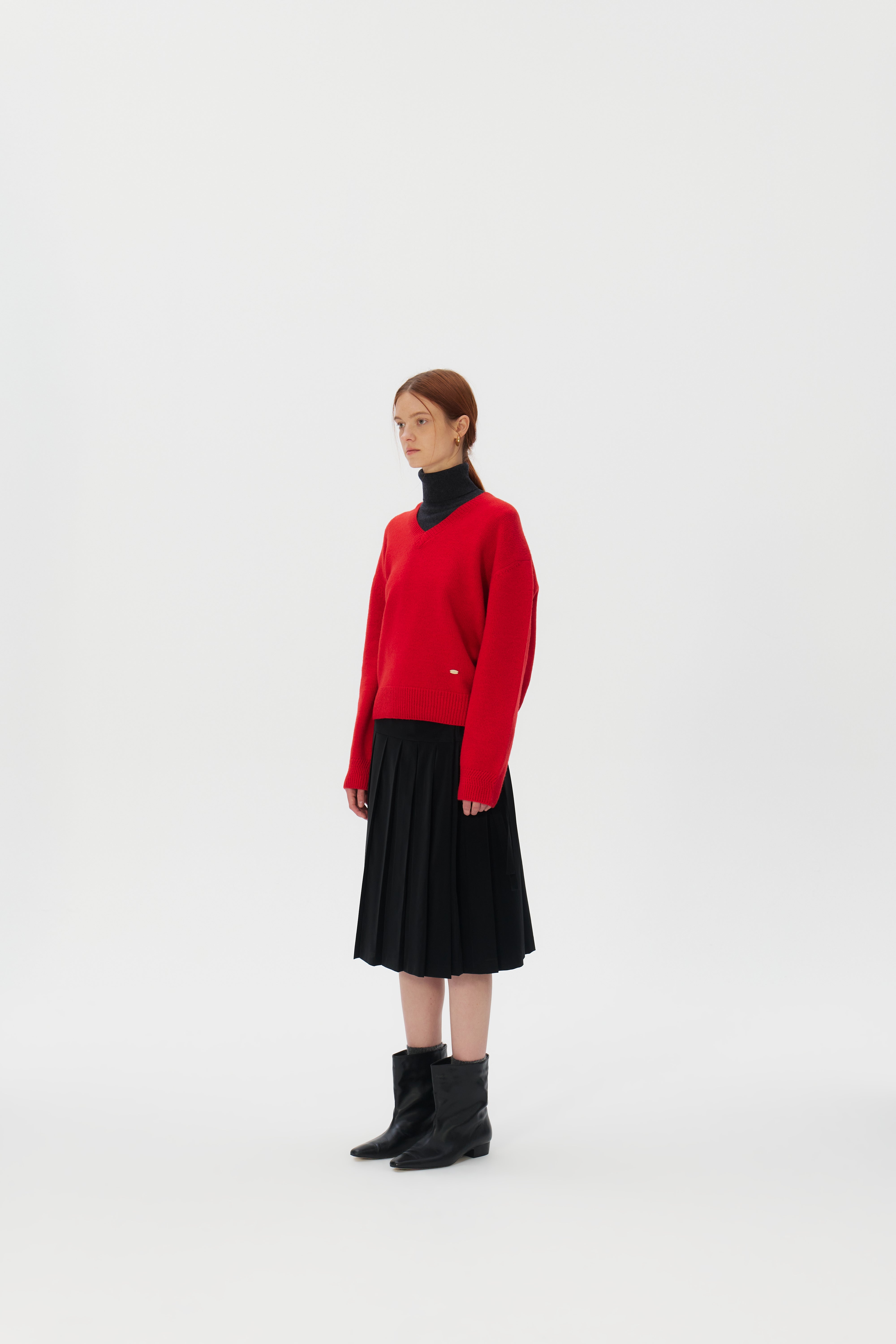 V-neck Superfine Merino Wool Sweater