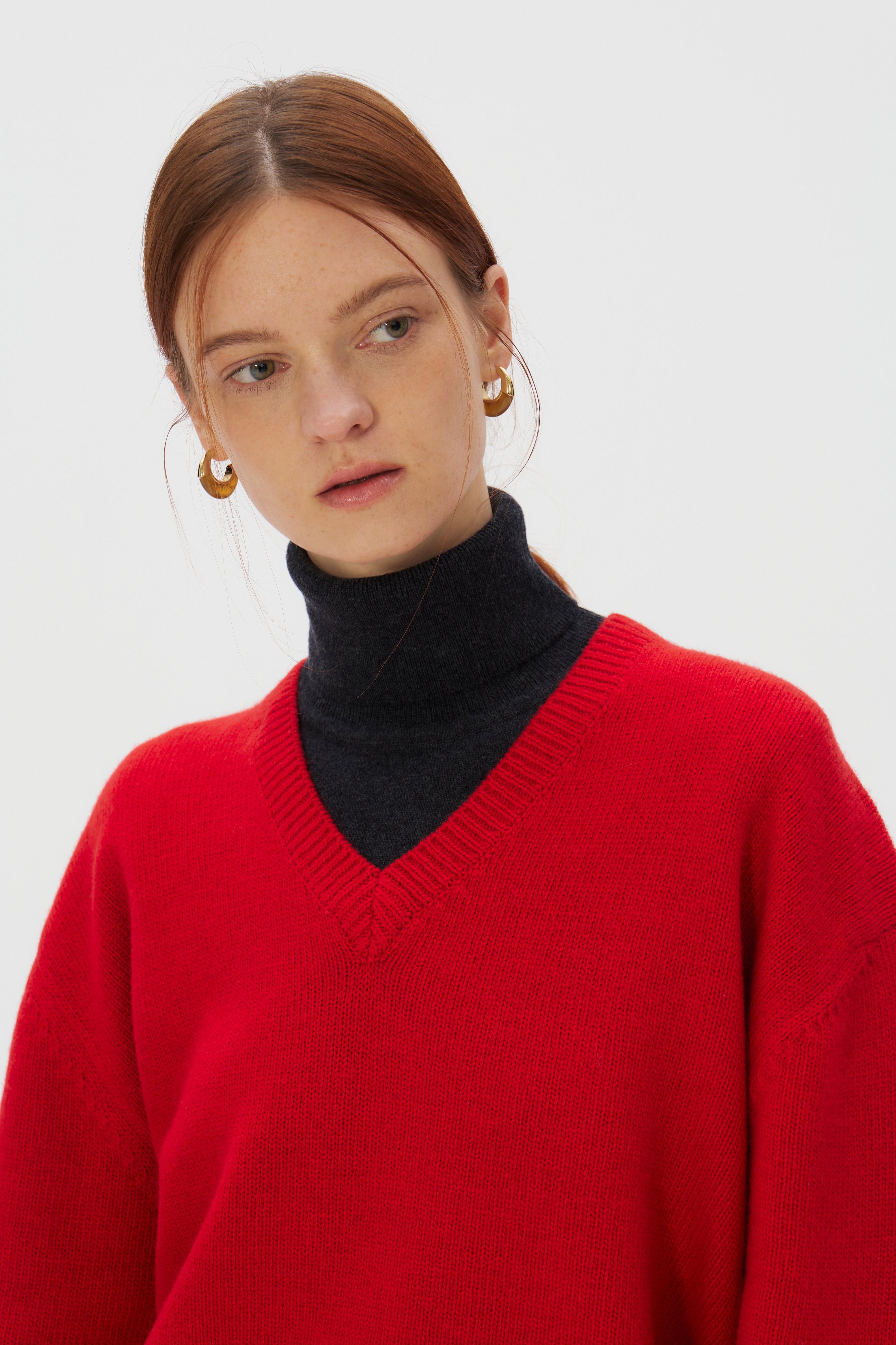 V-neck Superfine Merino Wool Sweater