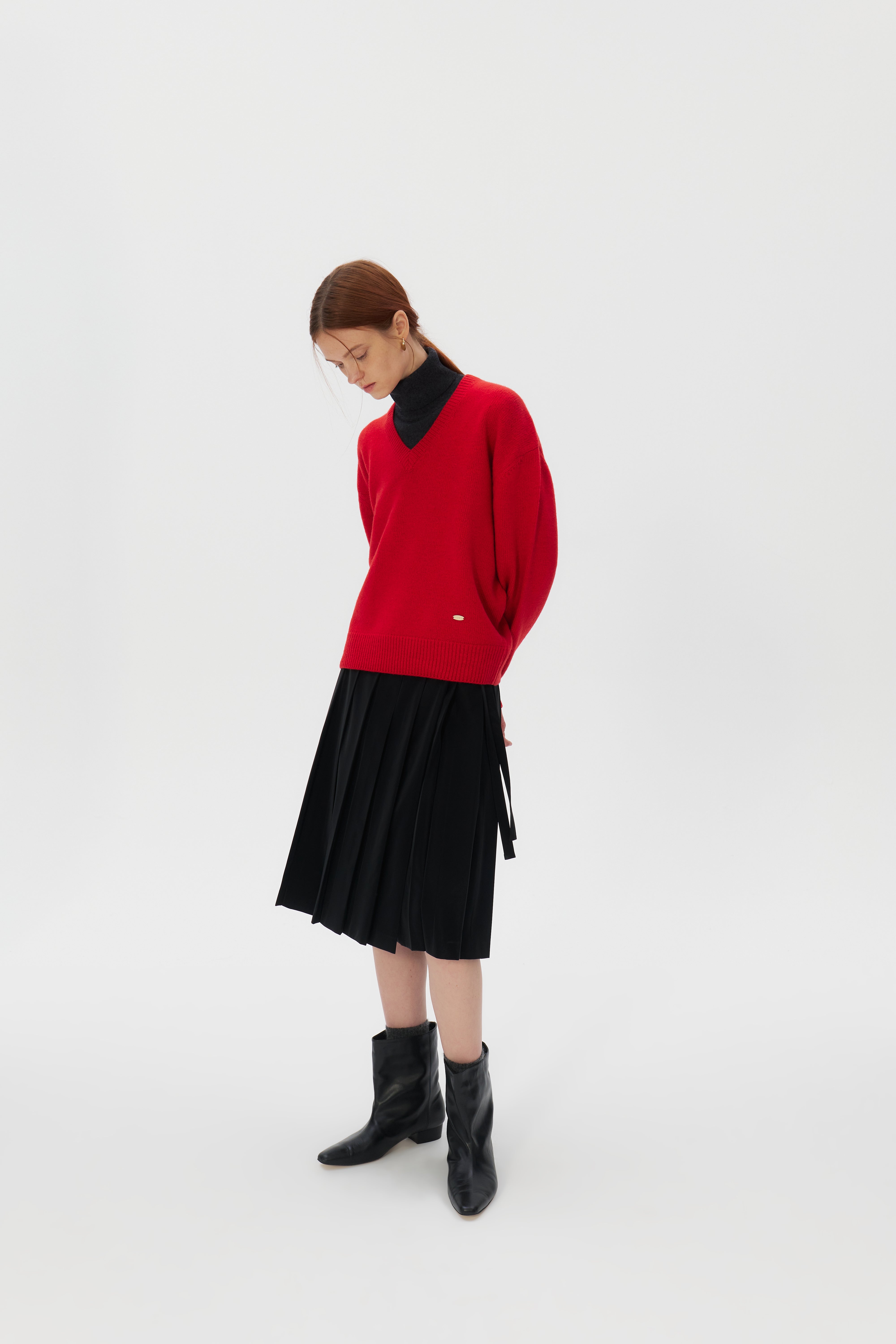 V-neck Superfine Merino Wool Sweater