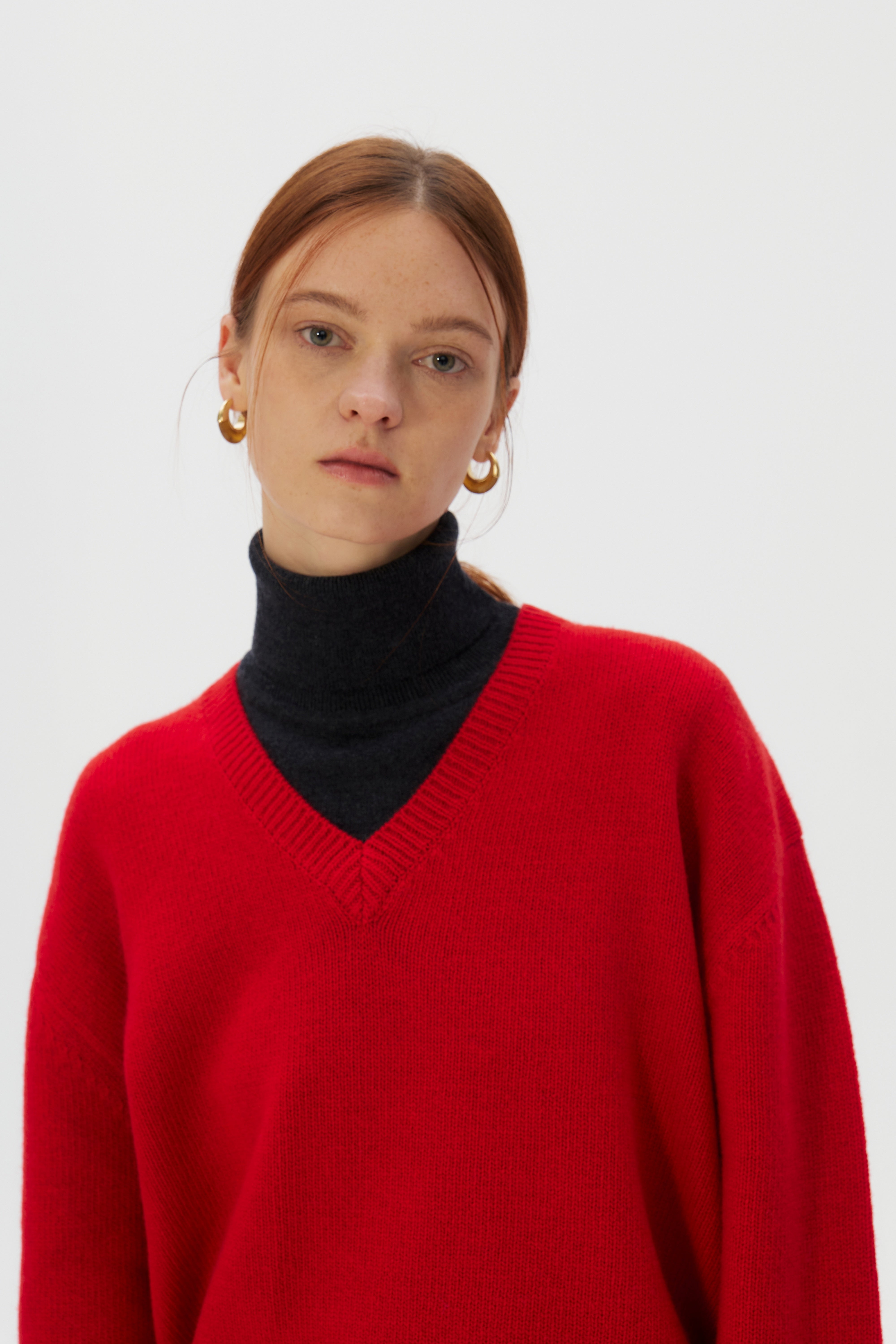 V-neck Superfine Merino Wool Sweater