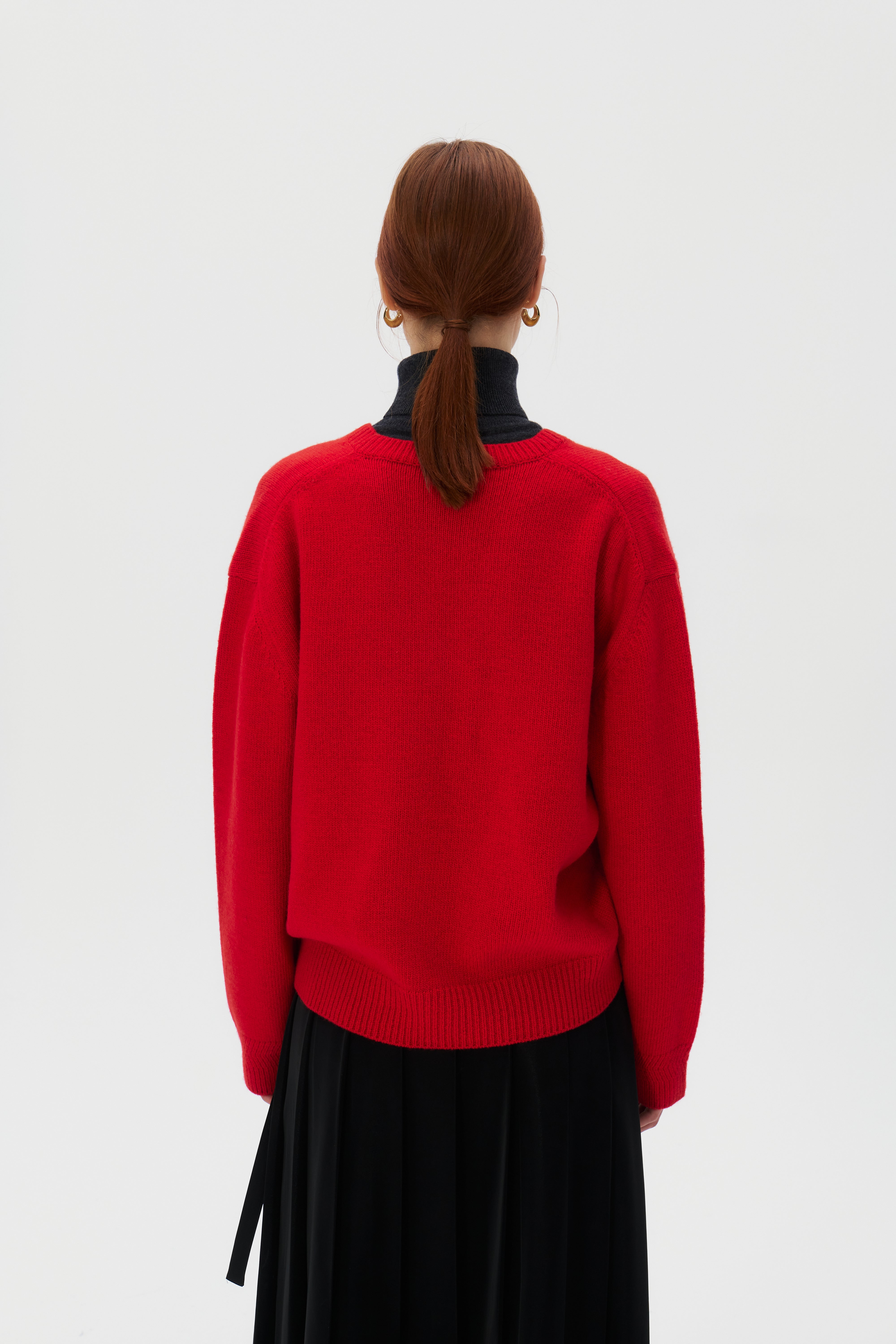 V-neck Superfine Merino Wool Sweater