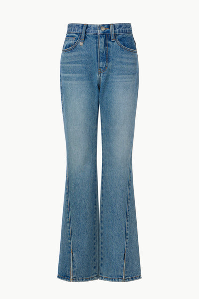 Back Buckle Detail Semi Bootcut Denim Pants