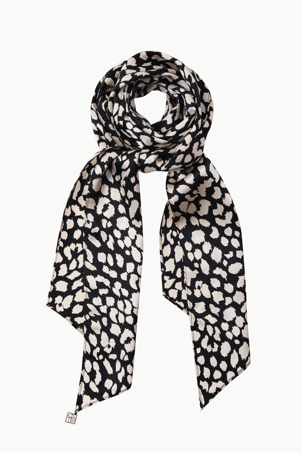 Patterned Skinny Silk Scarf