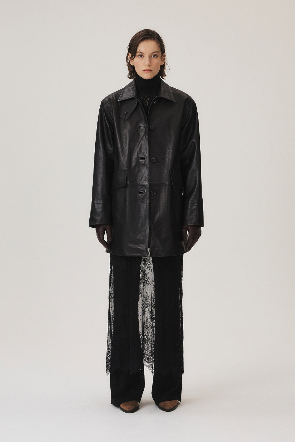 Napa Leather Half Coat