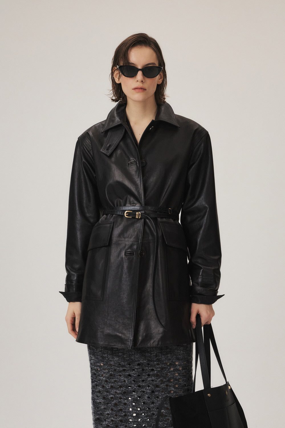 Napa Leather Half Coat