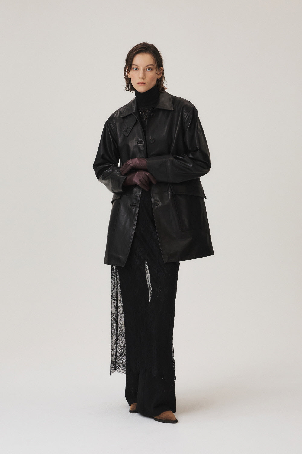 Napa Leather Half Coat