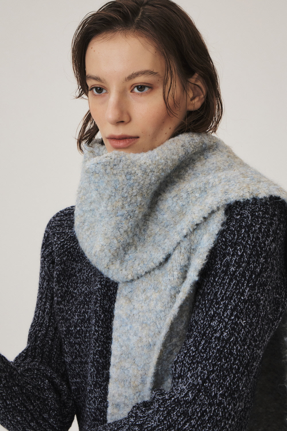Wool Blend Knitted Muffler