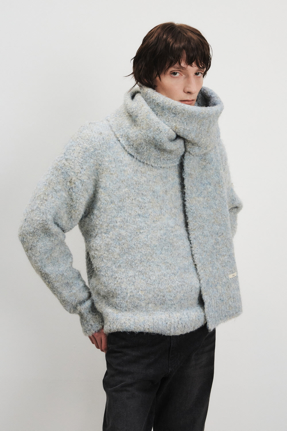 Wool Blend Knitted Muffler