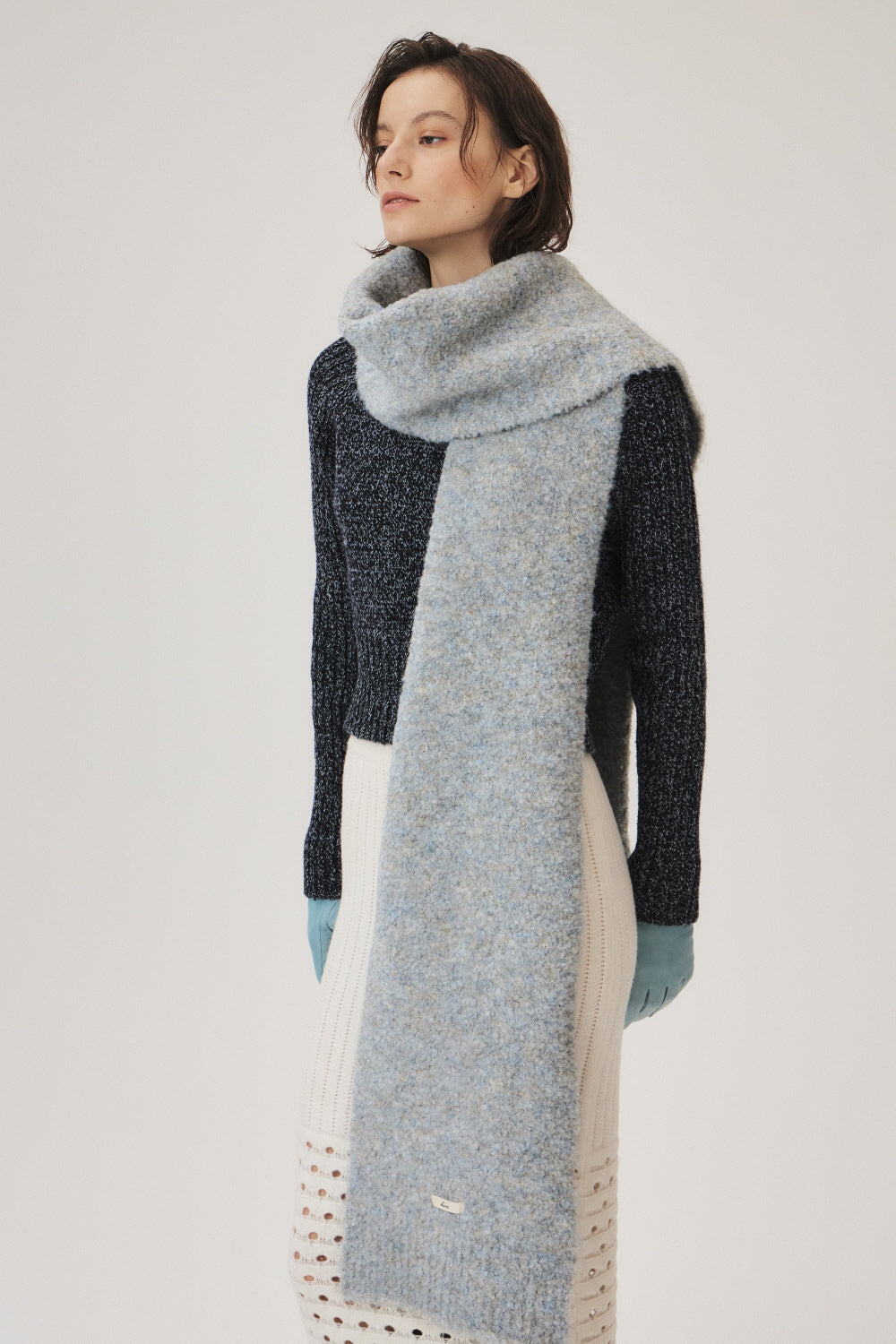 Wool Blend Knitted Muffler