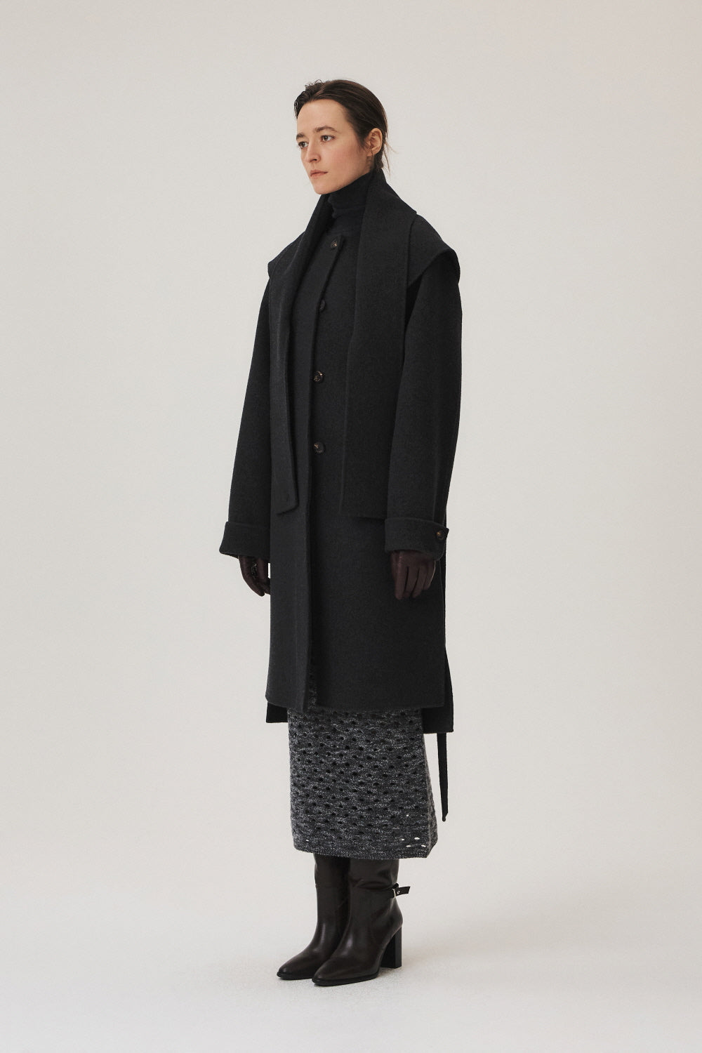 Handmade Cashmere Blend Muffler Coat