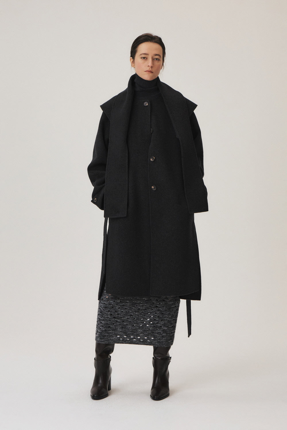 Handmade Cashmere Blend Muffler Coat