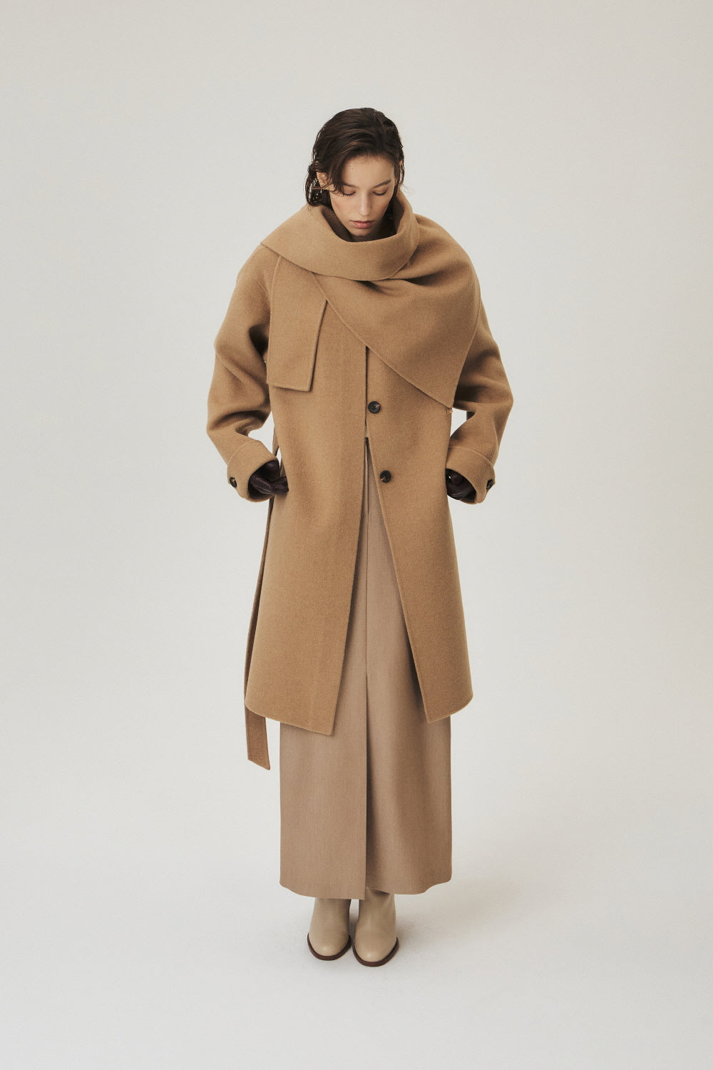 Handmade Cashmere Blend Muffler Coat