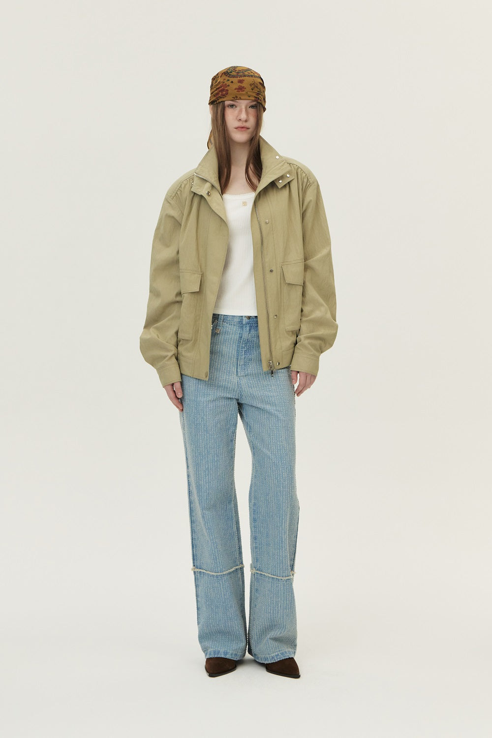 Lightweight Oversized Blouson, Olive