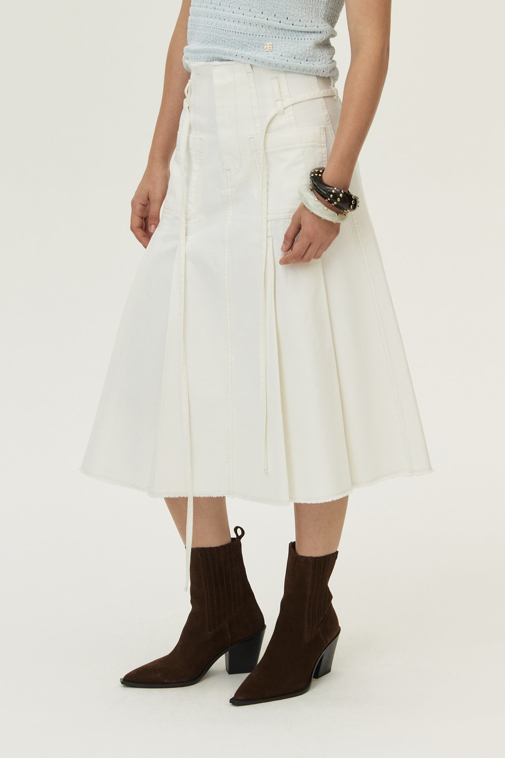 スカート KUME FRILL CHIFFON MIDI SKIRT Skirts