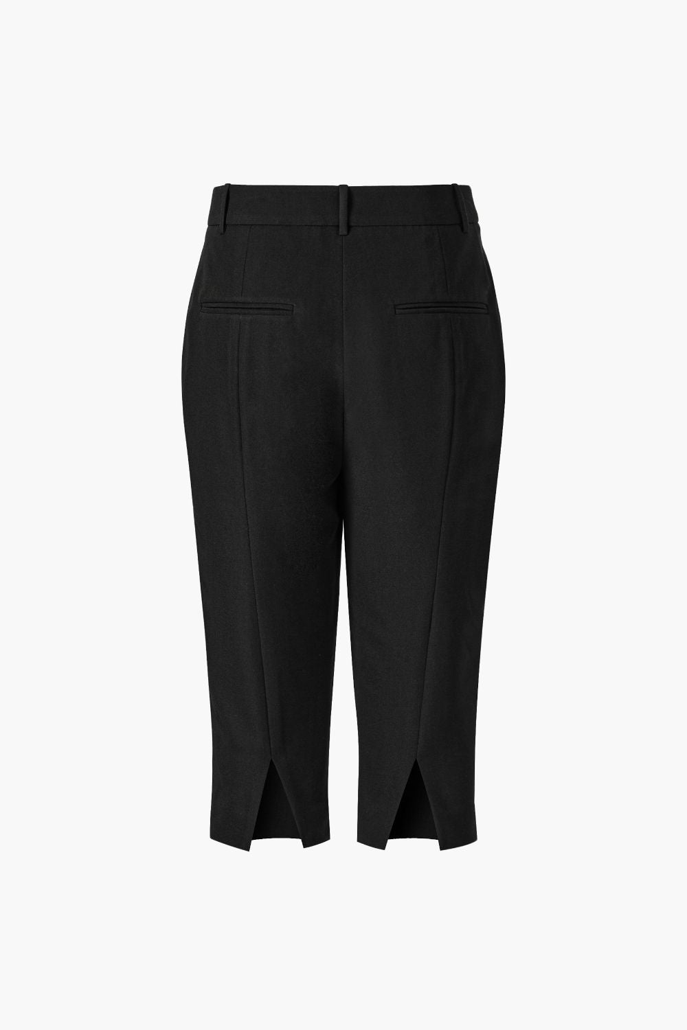 Back Slit Capri Pants, Black