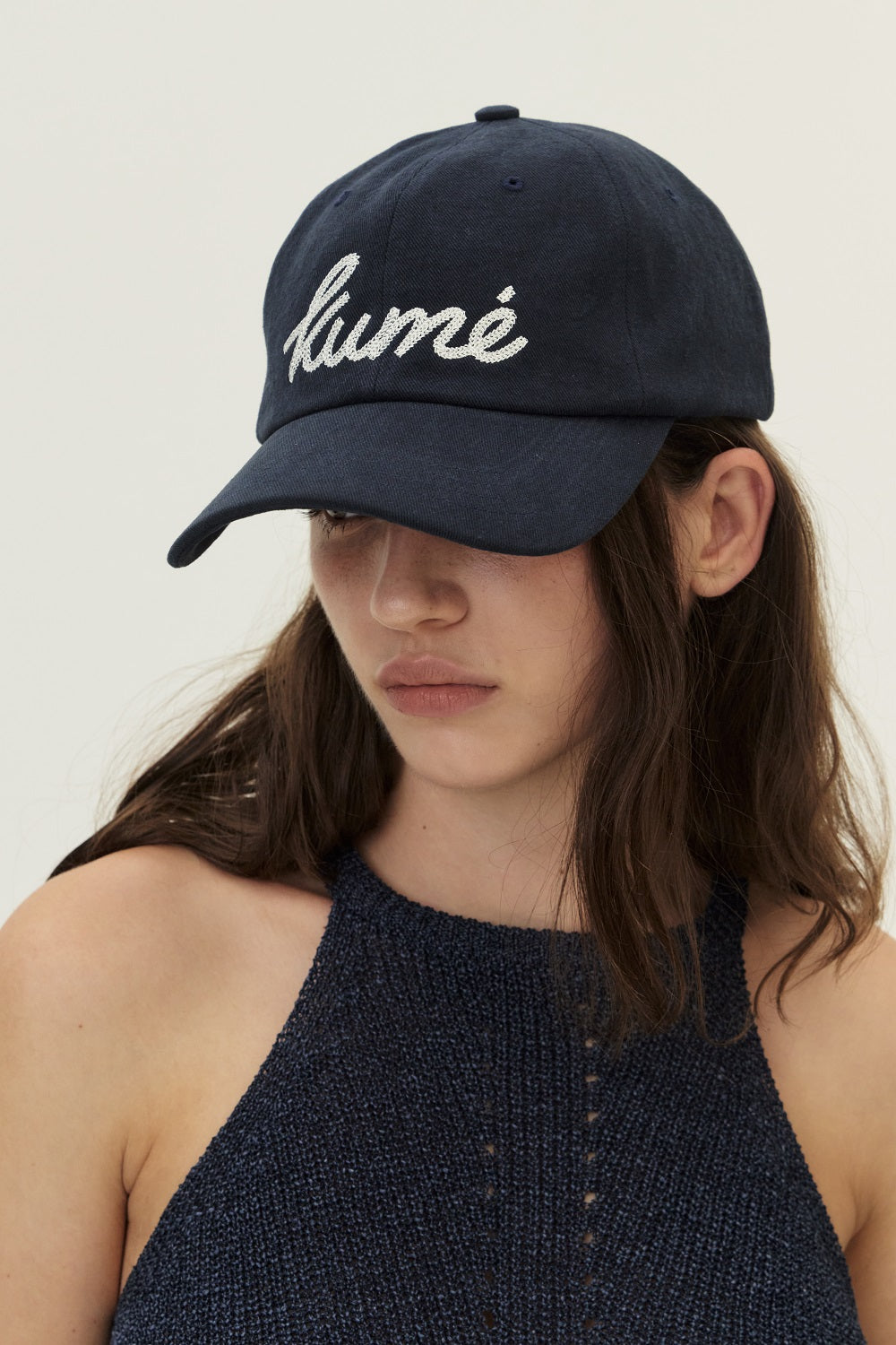 Chain Logo Vintage Ball Cap, Navy