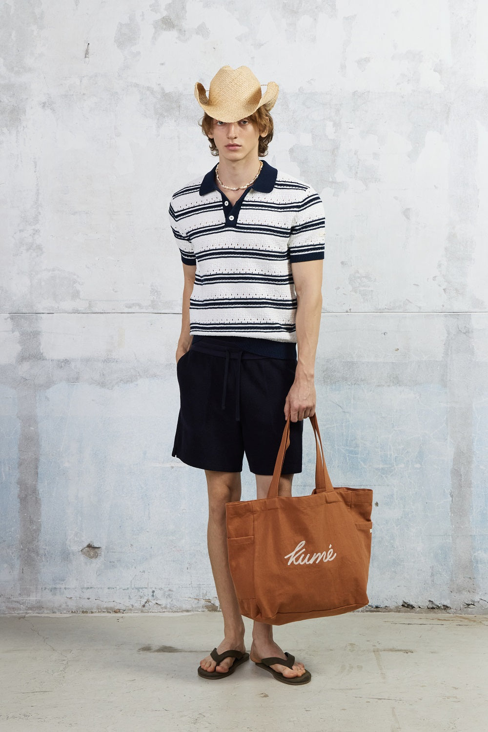 Logo Embroidered Canvas Bag, Orange