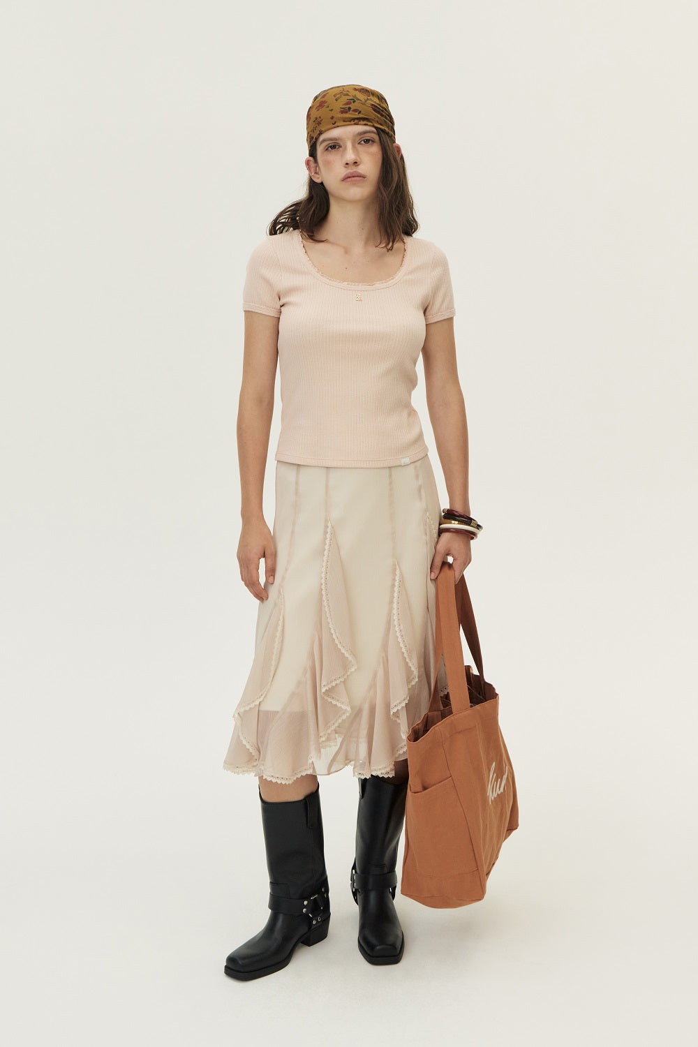 Logo Embroidered Canvas Bag, Orange
