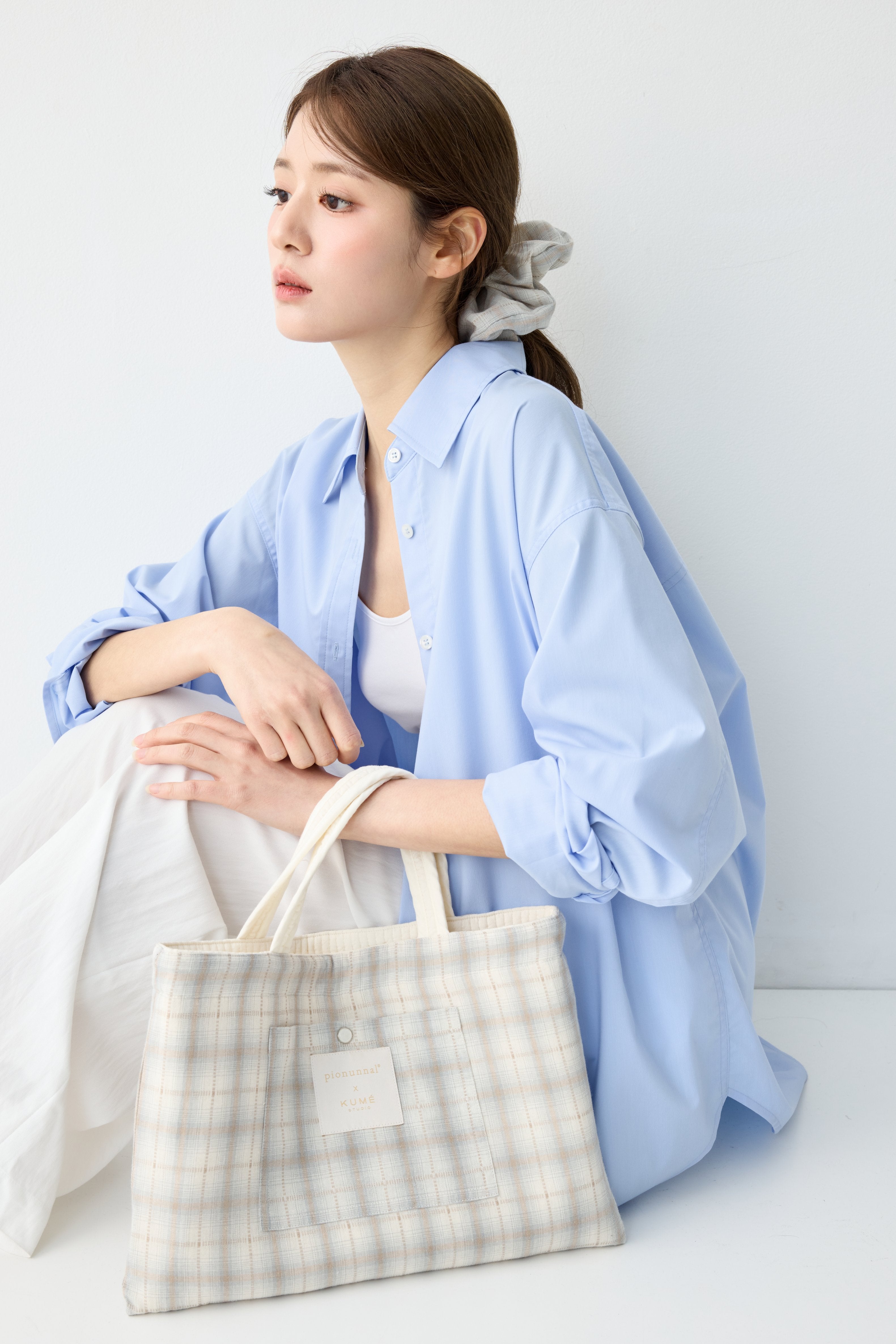 PIonunnal x KUME Milk Reversible Checkered Bag